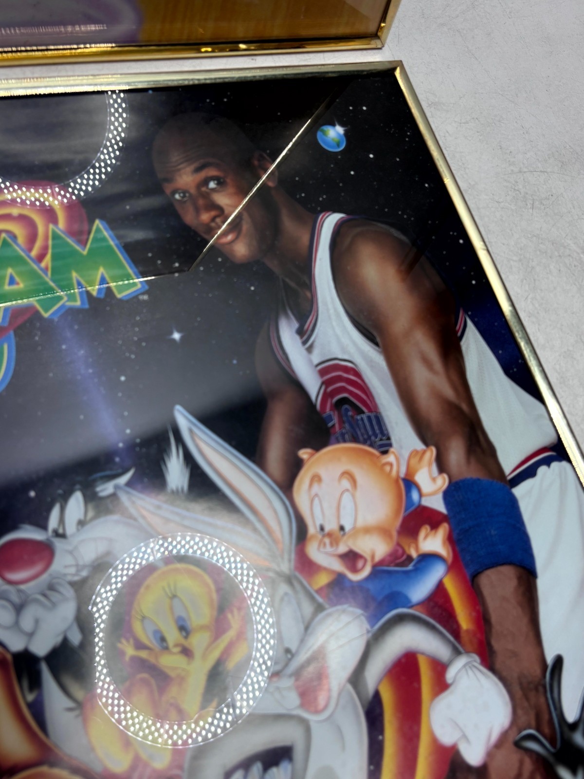 Vintage Space Jam Framed Posters Set Michael Jordan Looney Tunes 1996 USA