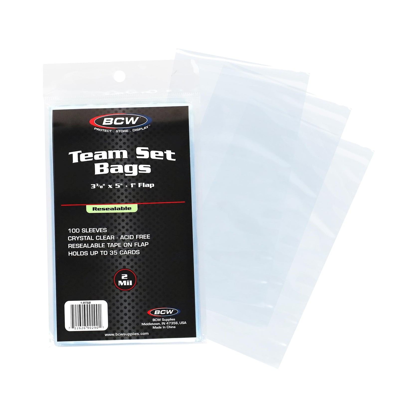 Resealable Team Set Bags – 100 Count | Holds 35 Loose Cards or 5 Standard 35p…
