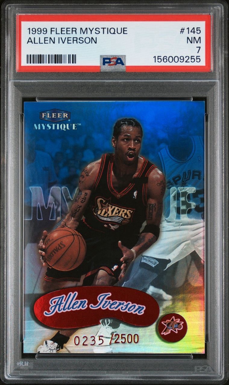 Allen Iverson 1999-00 Fleer Mystique #145 Numbered Out Of #/2500 PSA 7 Ruby Red