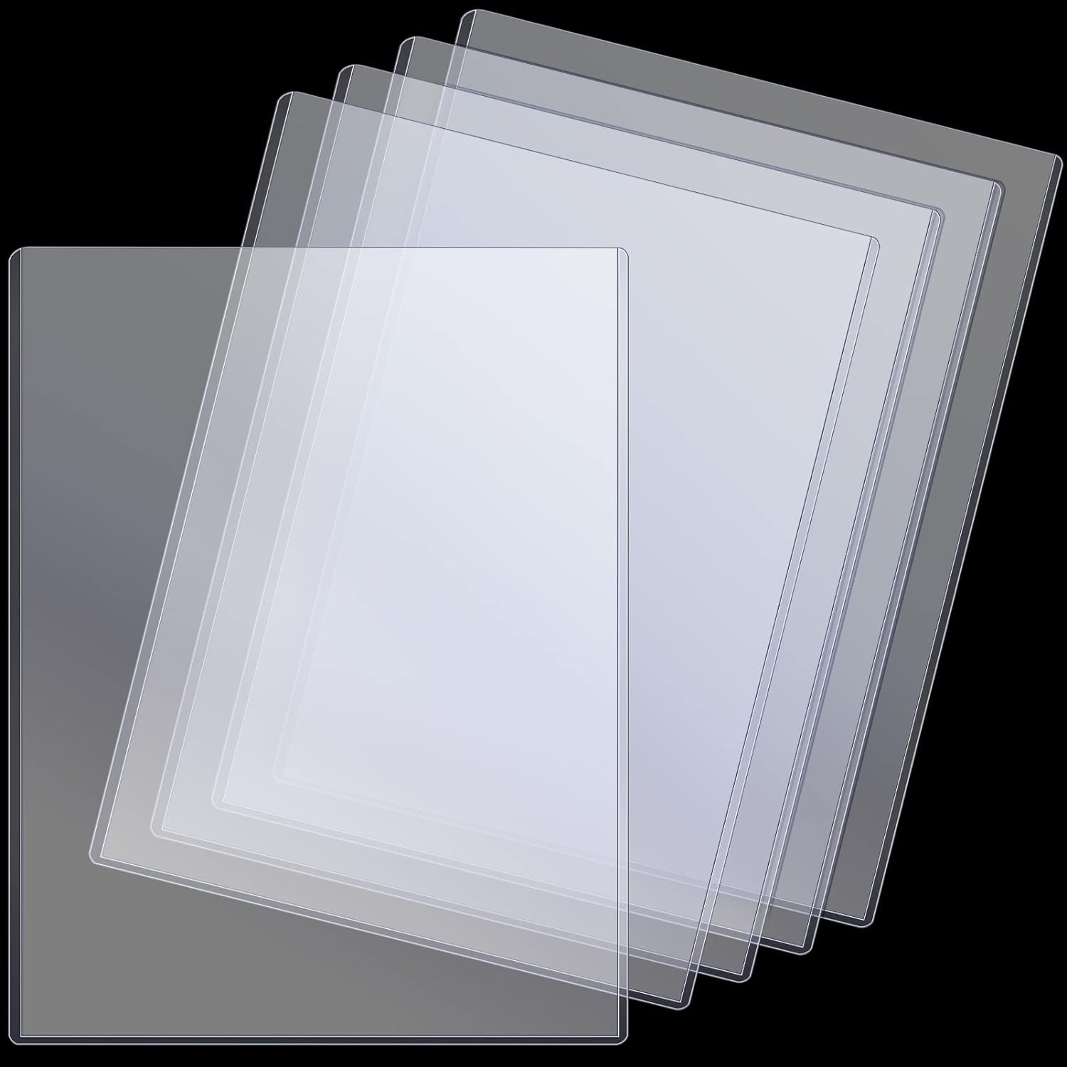 5 Pcs 8 1/2″ X 11″ Rigid Print Protectors Clear Rigid Sleeve Plastic Paper Page