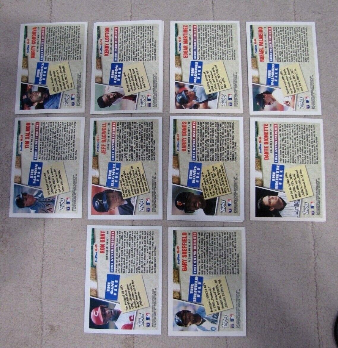 1996 Topps Profiles AL and NL Baseball Inserts (Pick Choose Complete)
