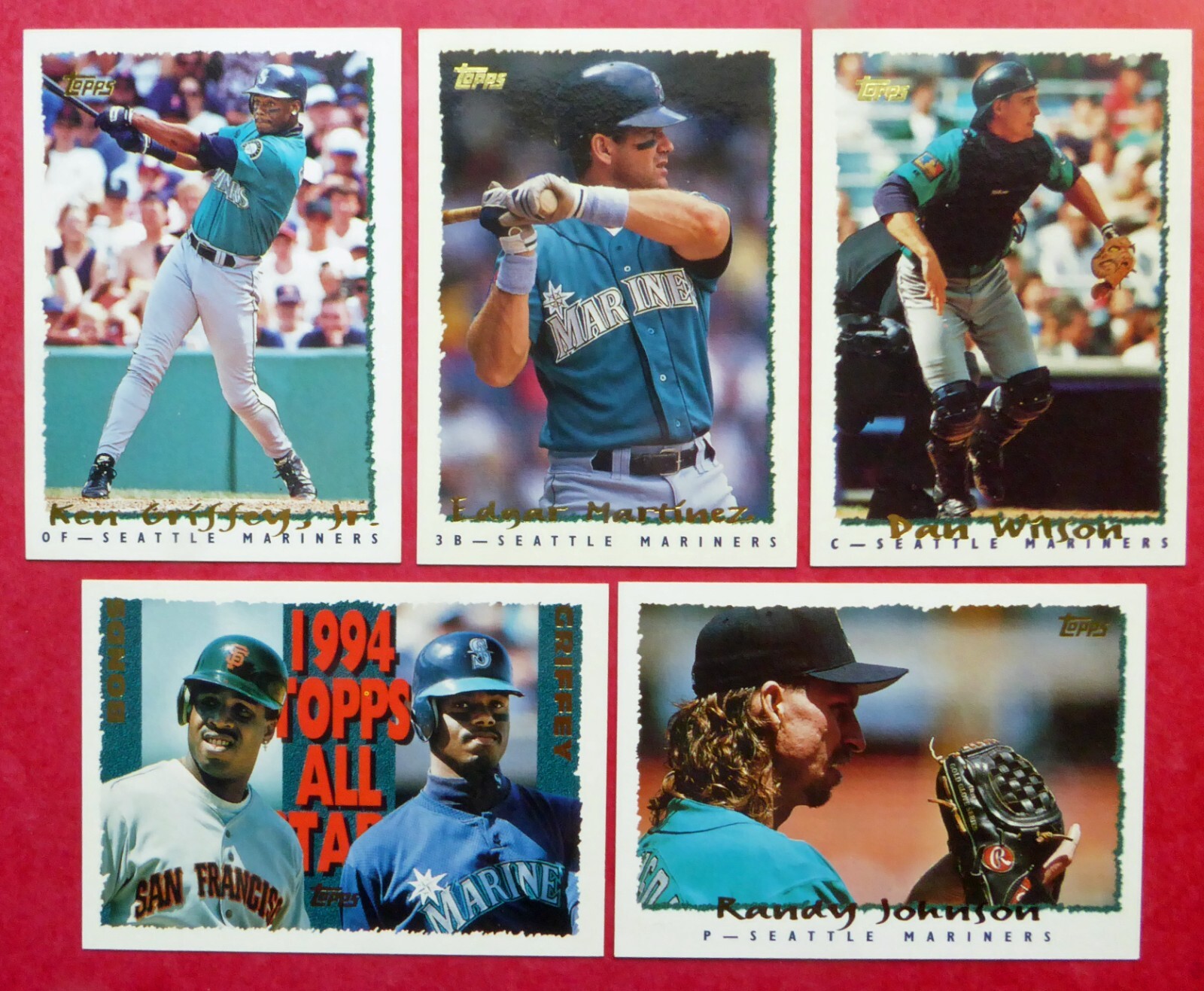 1995 Topps Seattle Mariners Team Set with Traded (26 cards) – 4 Griffey cards