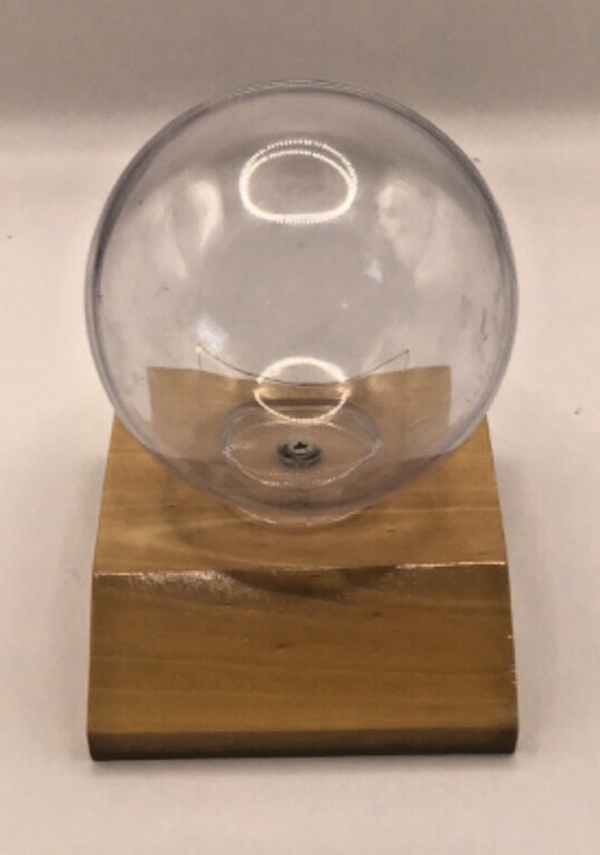 Acrylic baseball holder display with wood base stand