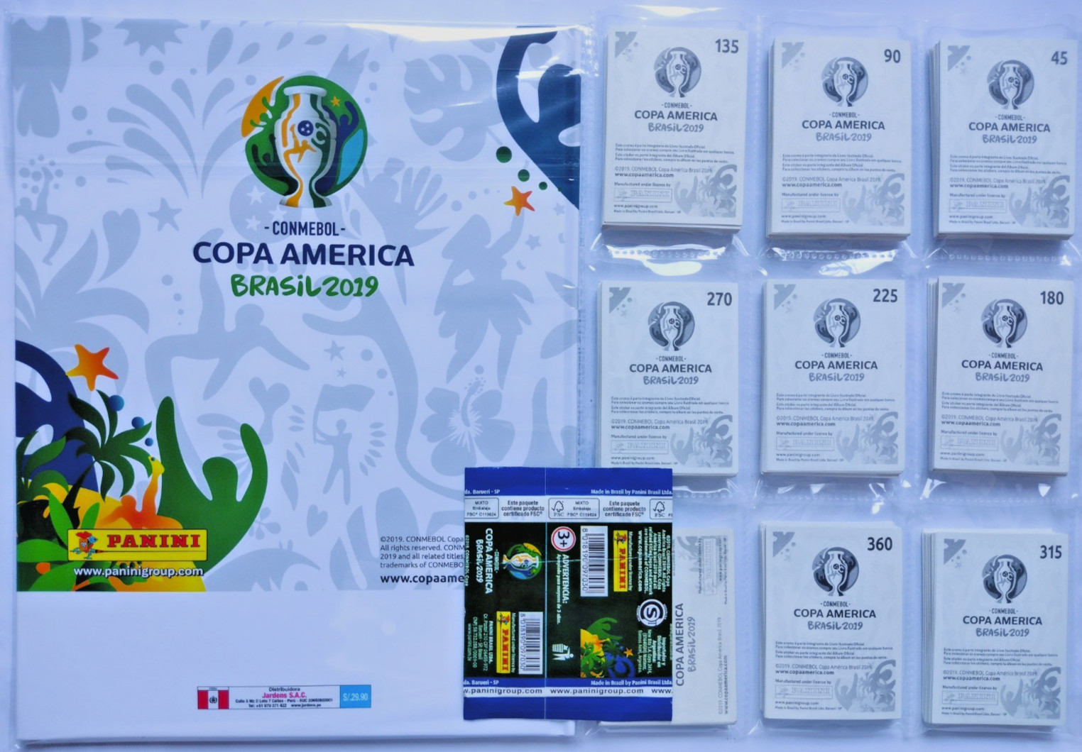 COPA AMERICA BRAZIL 2019 PANINI – ALBUM HARDCOVER + FULL SET 400/400 STICKERS