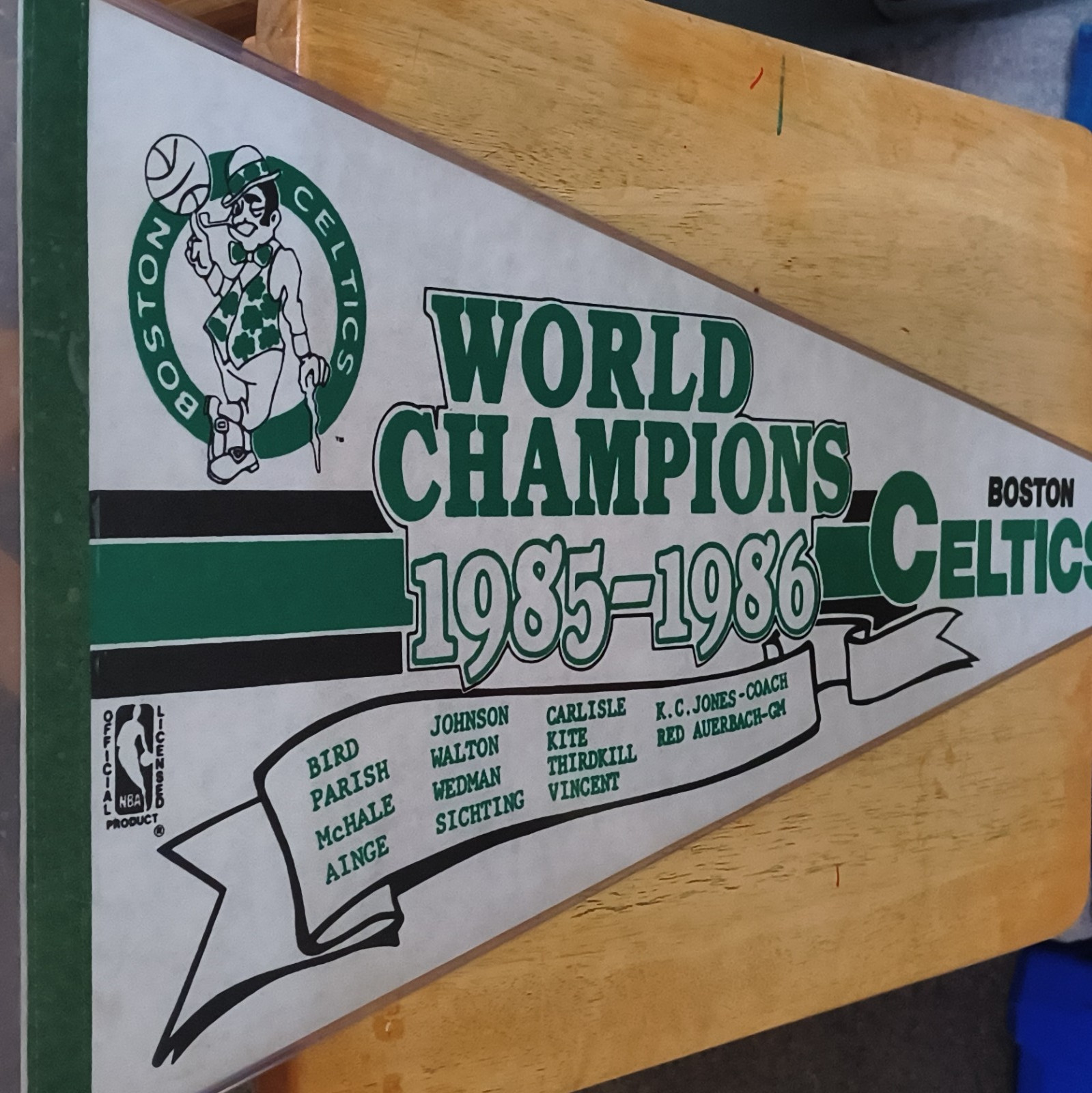NBA Properties, Inc. Boston Celtics NBA Finals Pennant 1985-1986 World Champions