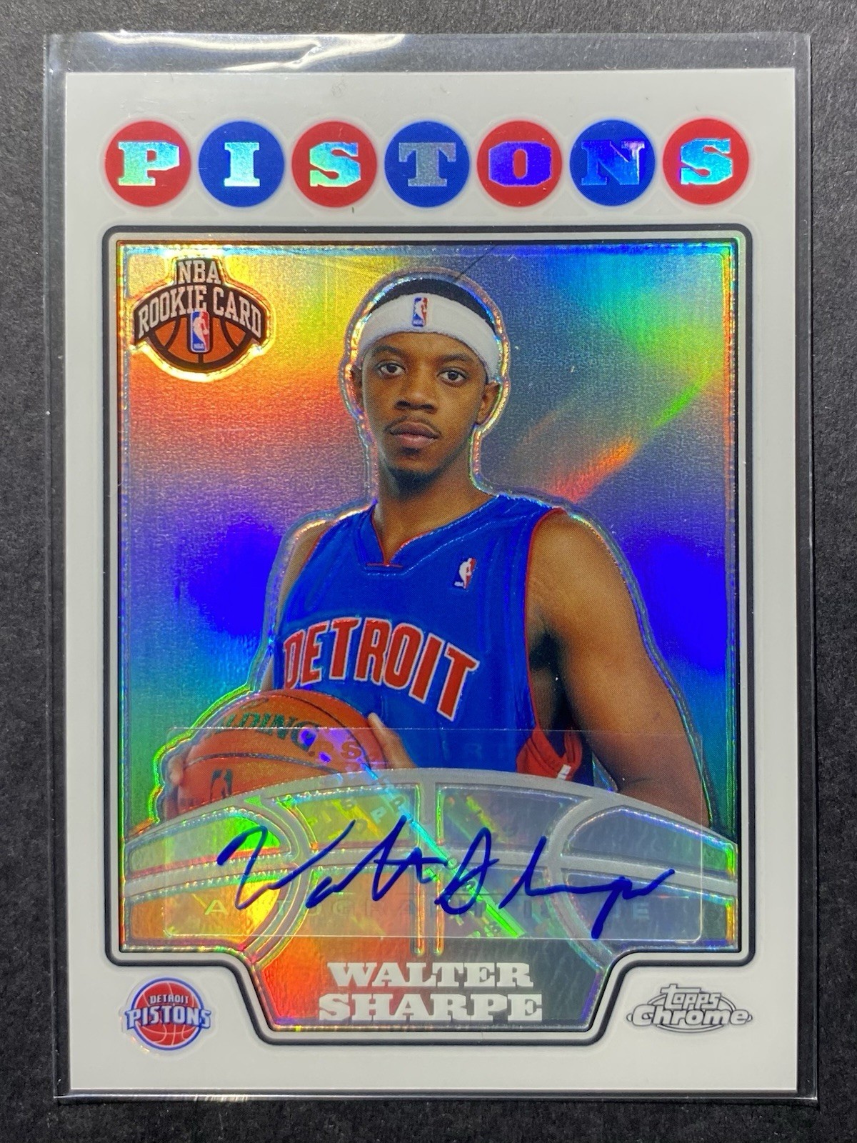 2008-09 Topps Chrome Refractor SP #d /795 Walter Sharpe #253 Rookie Auto RC