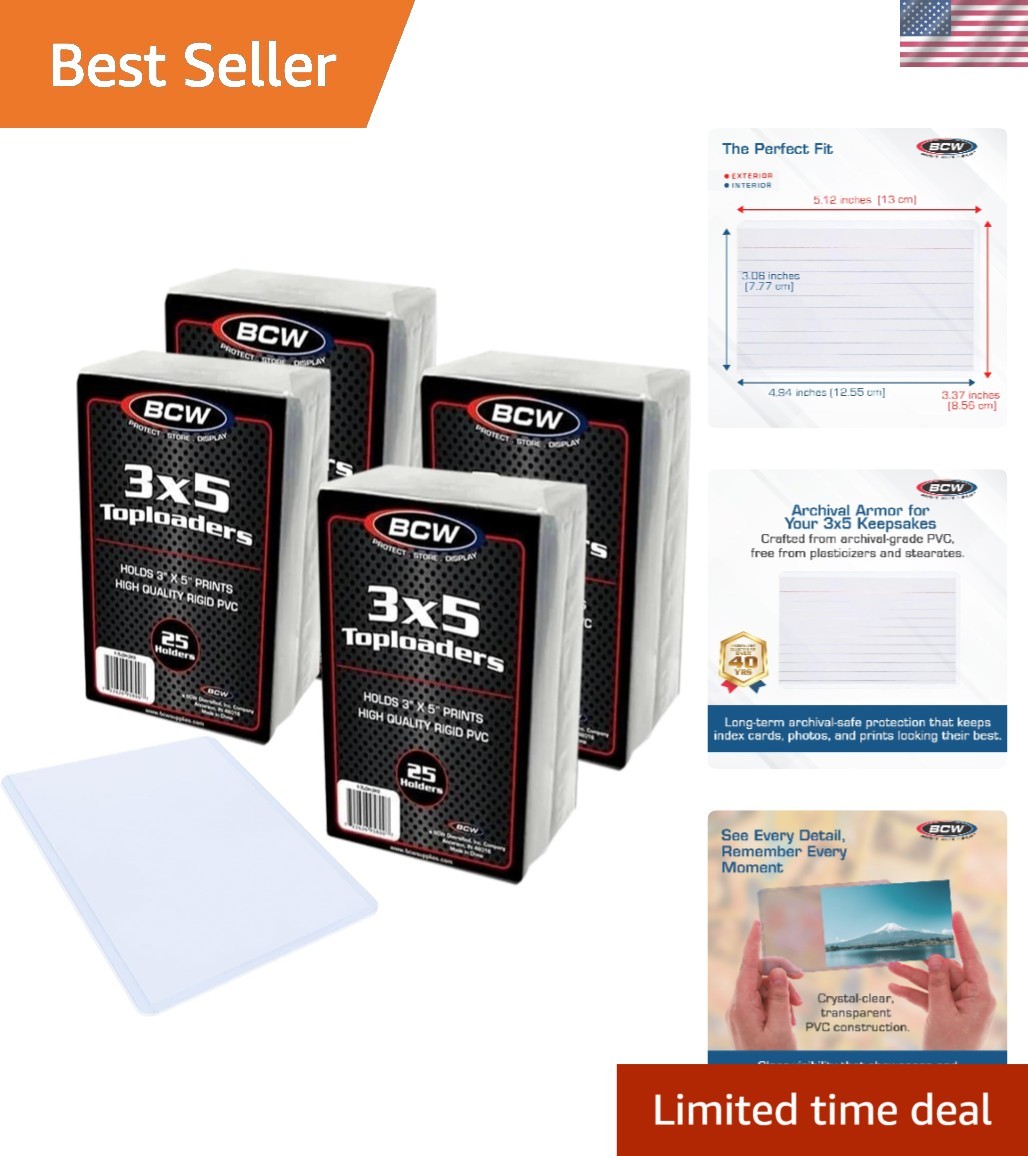 Transparent 3×5 Topload Holders in Bulk – 100 Pack for Ultimate Preservation