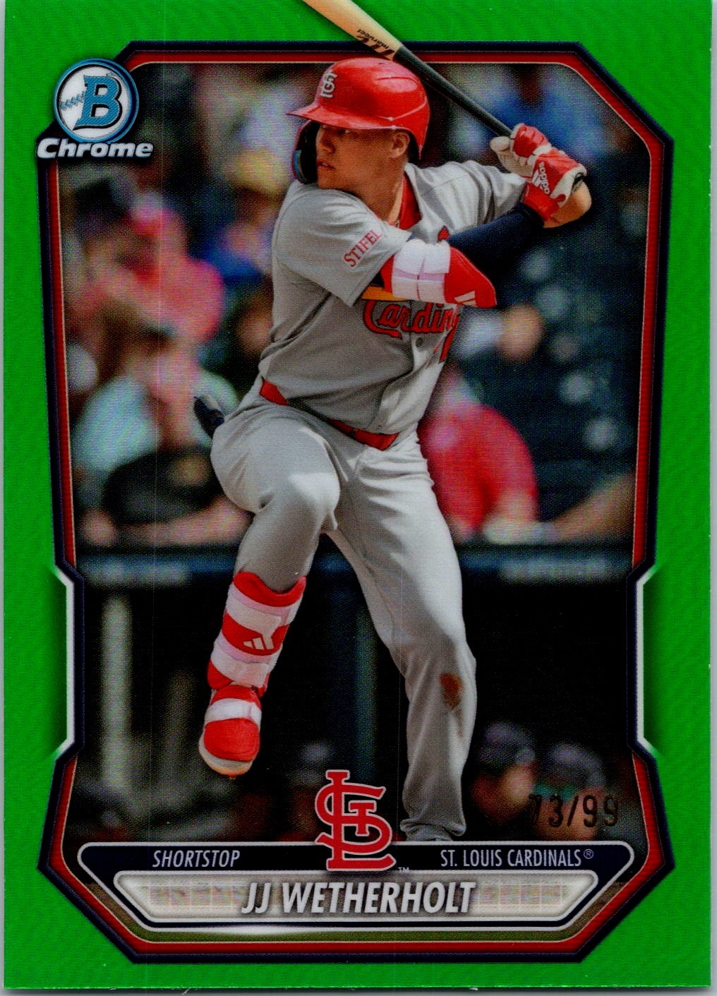 2026 Bowman #BCP-115 JJ Wetherholt Chrome Prospects Green Refractor #/99