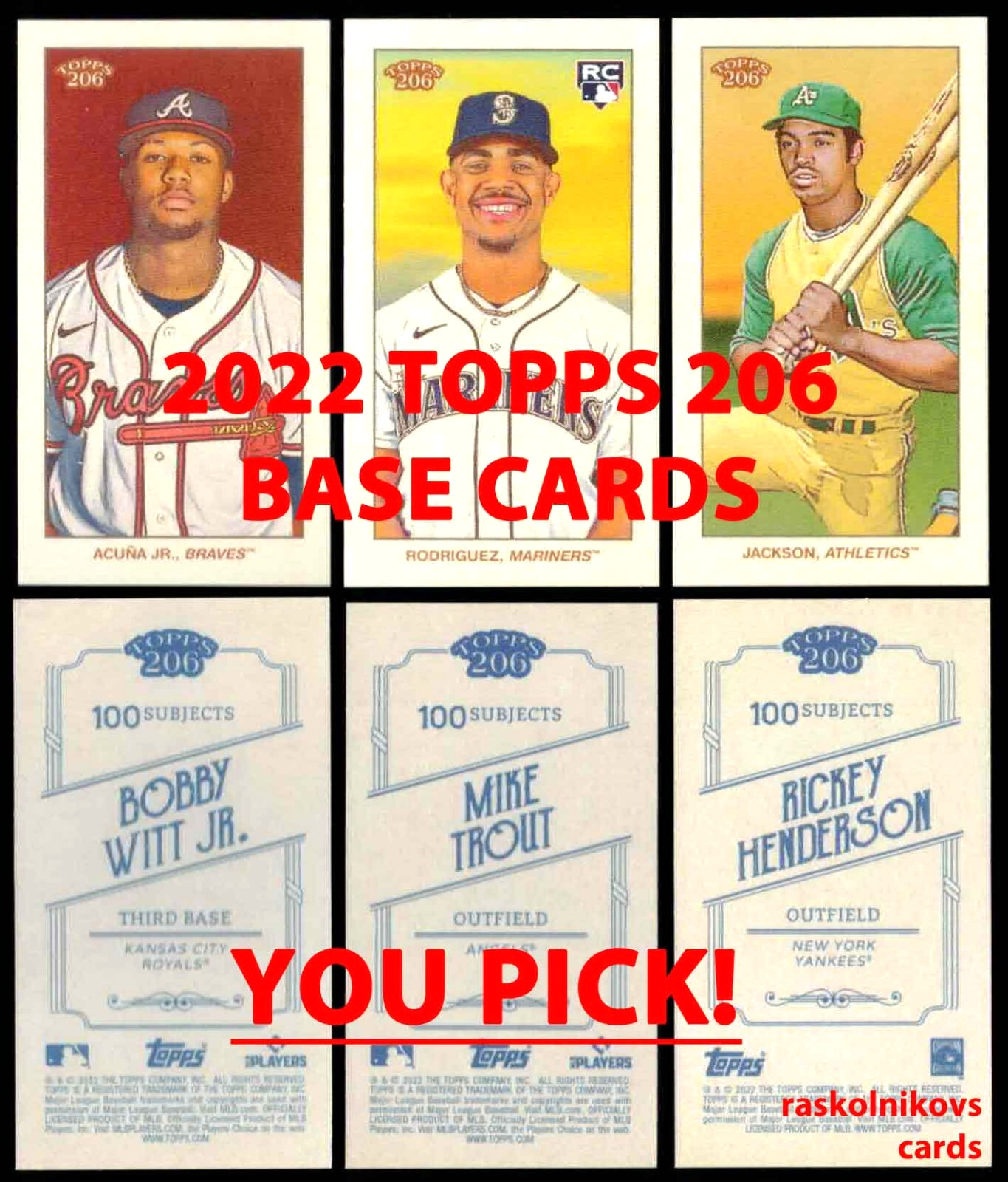 2022 Topps 206/T-206 BASE Wave #1-5 YOUR CHOICE $2 or 2 Card Minimum YOU PICK!