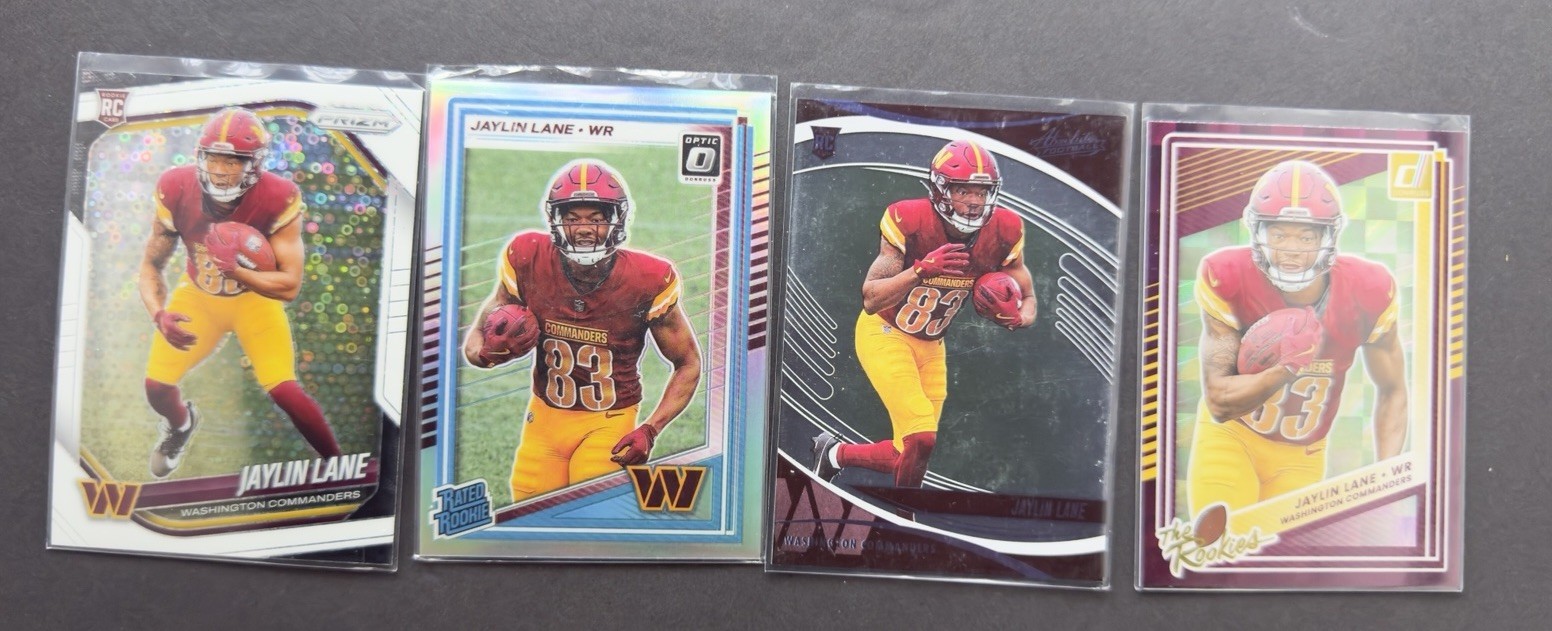 ‘25 Panini Jaylin Lane Washington Commanders Rookie 4 card lot