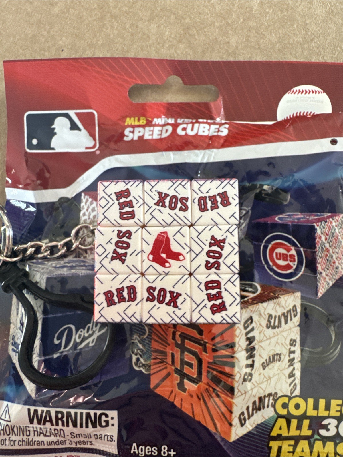 2025 MLB Baseball Mini Keychain Speed Cubes Boston Red Sox Rubik’s Baseball