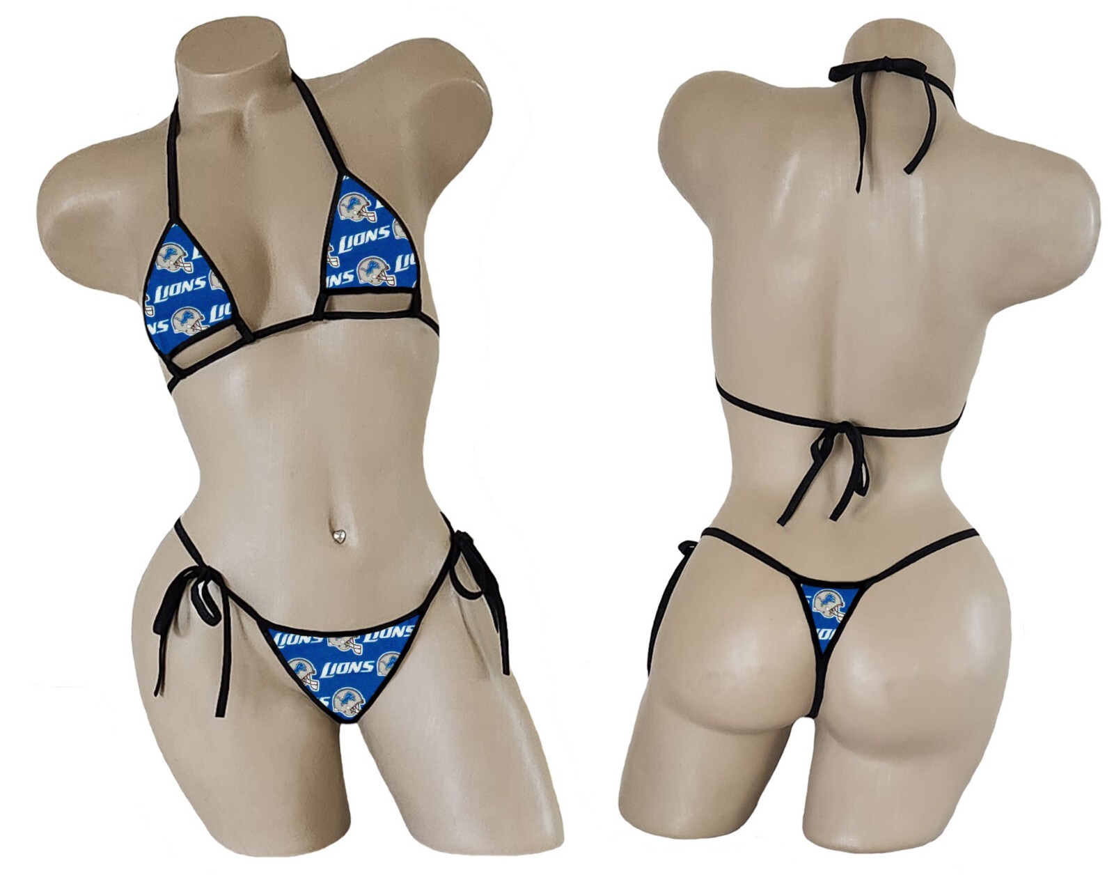 Detroit Lions MICRO Bikini – ONE SIZE – Please Read Desc! – Made to Order