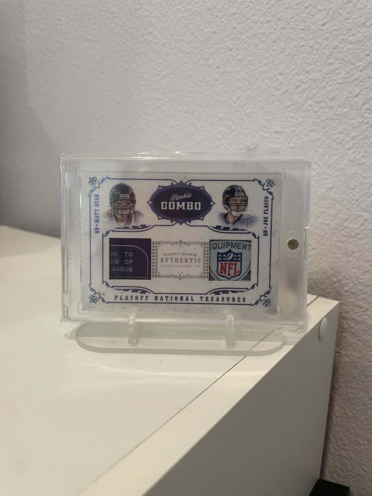 2008 Playoff National Treasures Matt Ryan / Joe Flacco patch /10 NFL SHIELD 🛡️