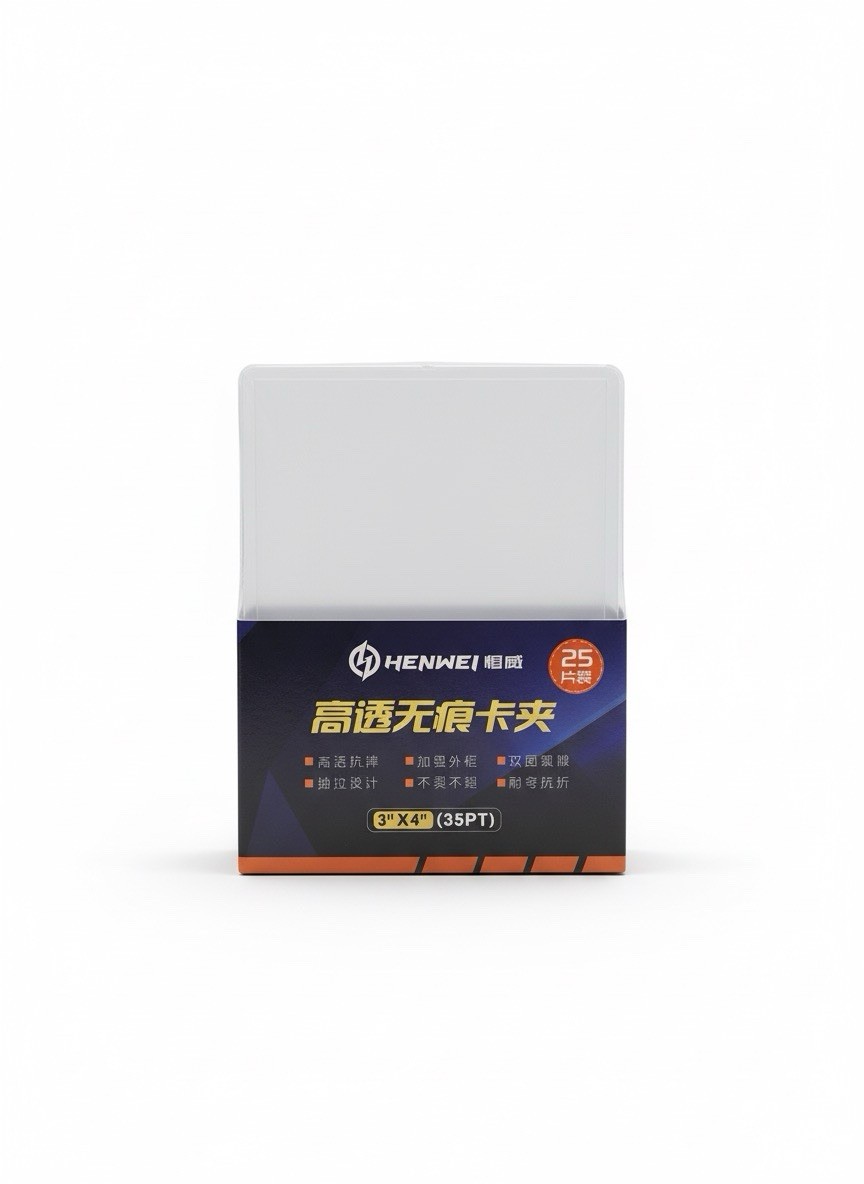 25 Pack 3”x4” 35PT Rigid Topload Card Holders For Pokémon, Sports, TCG-HENWEI