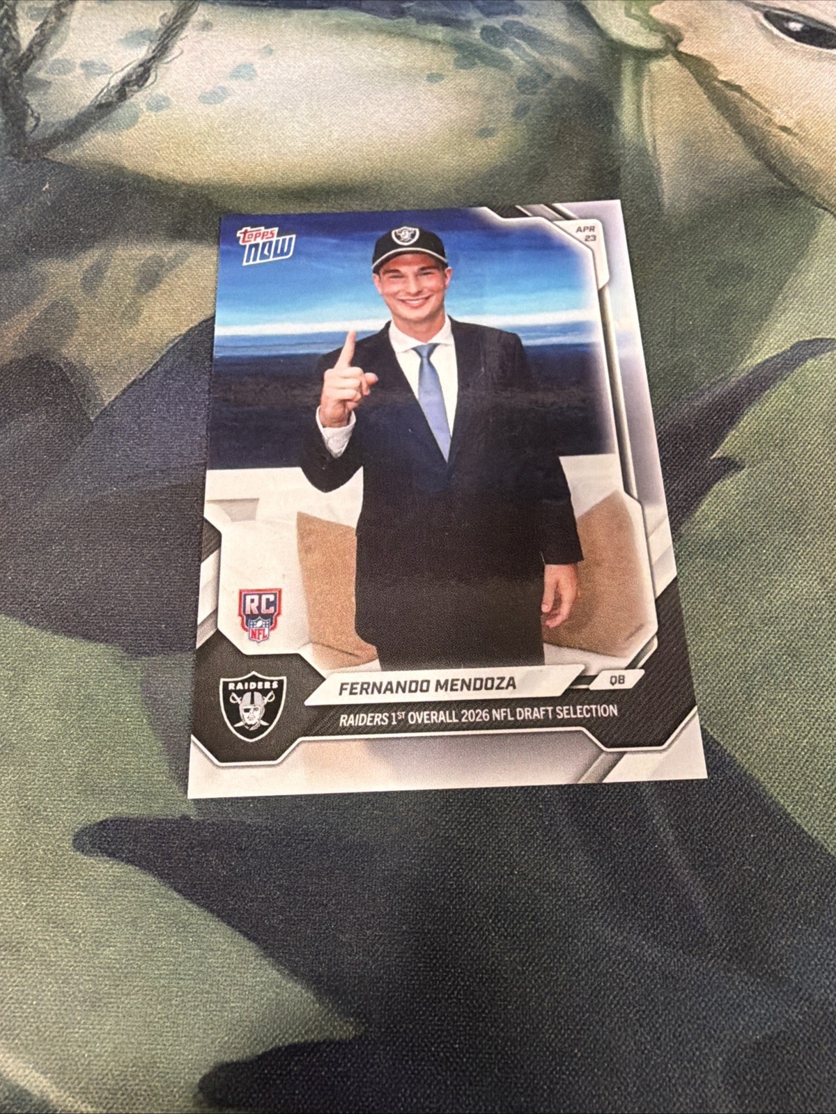 2026 Topps Now NFL Draft Night 1st Overall FMEN Fernando Mendoza RAIDERS RC