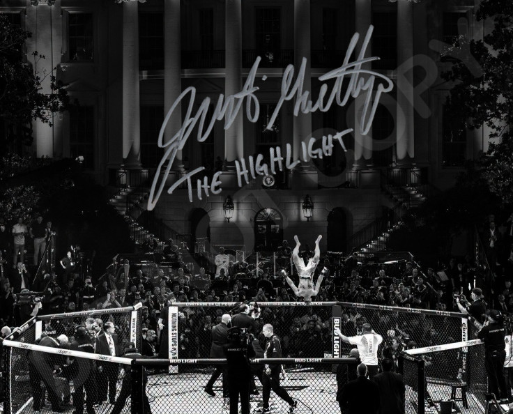 Justin Gaethje Auto 8×10 Photo Signed Reprint UFC Champ White House Flip B&W