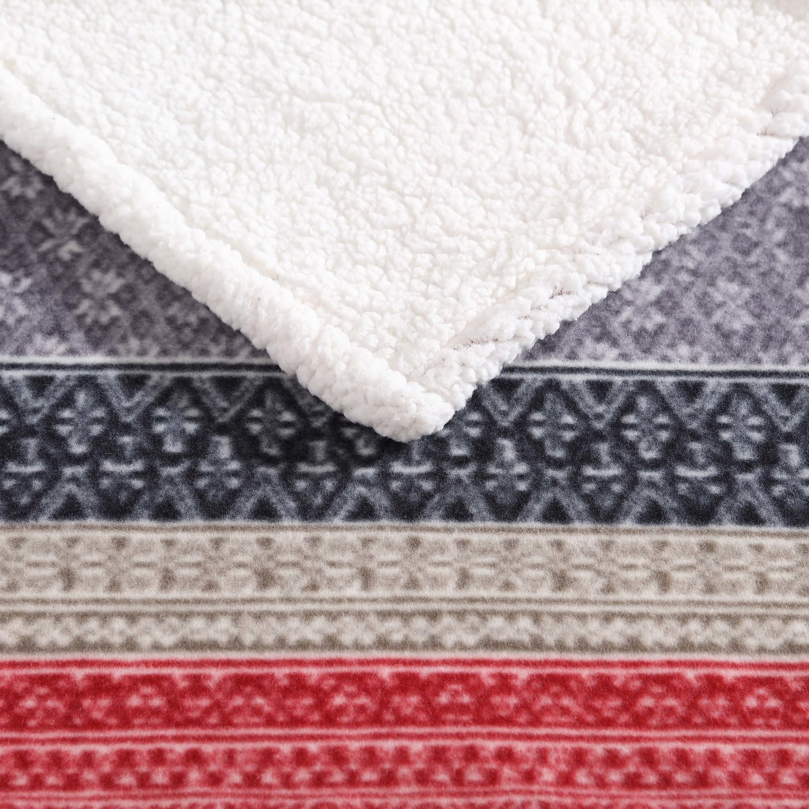 Eddie Bauer – Throw Blanket, Brushed Fleece & 50″ x 70″, Fair Isle Dark Steel