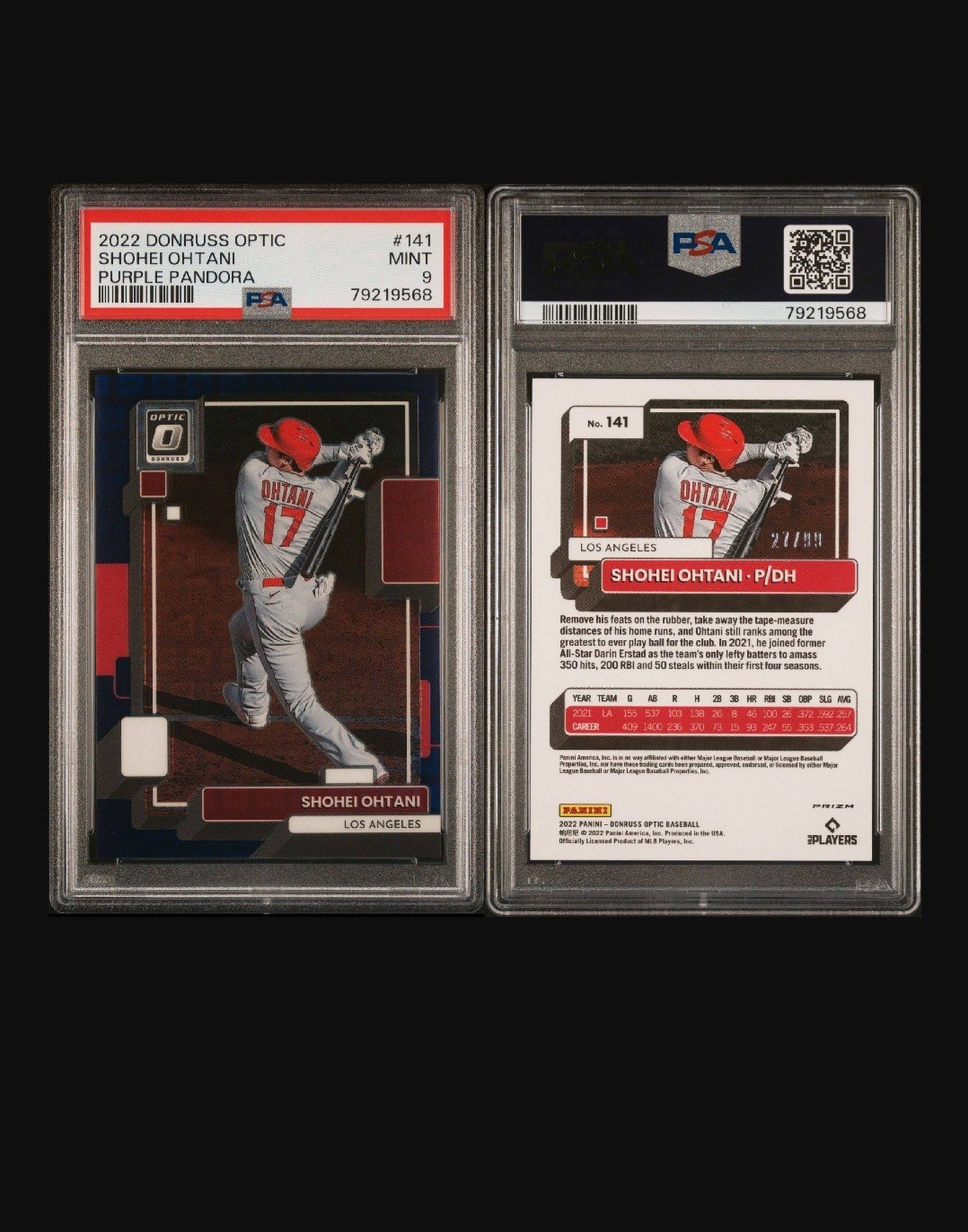 2022 Panini Donruss Optic Shohei Ohtani #141 Purple Pandora