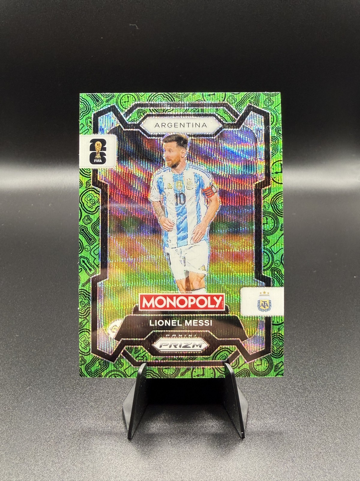 Argentina 2026 Panini Prizm Monopoly FIFA- Lionel Messi Green Four Corners