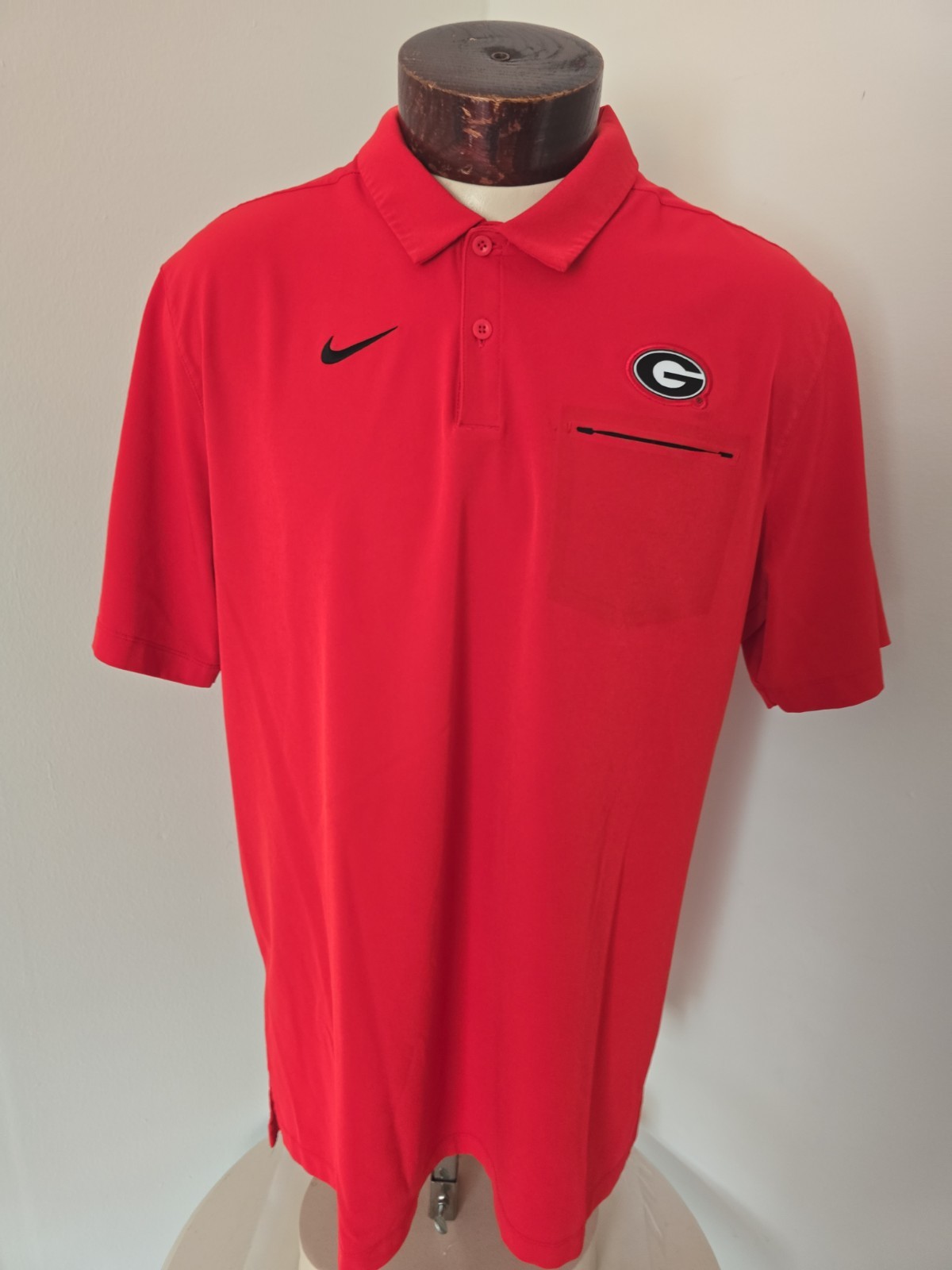 Nike Men’s XL Red Black Golf Polo Shirt UGA GEORGIA BULLDOGS OFA