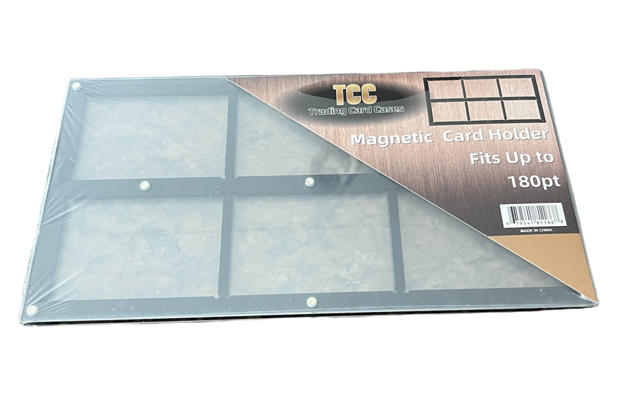 6 Card Magnetic Sports Trading Card Case up to 180Pt (Standard & Relic Cards)