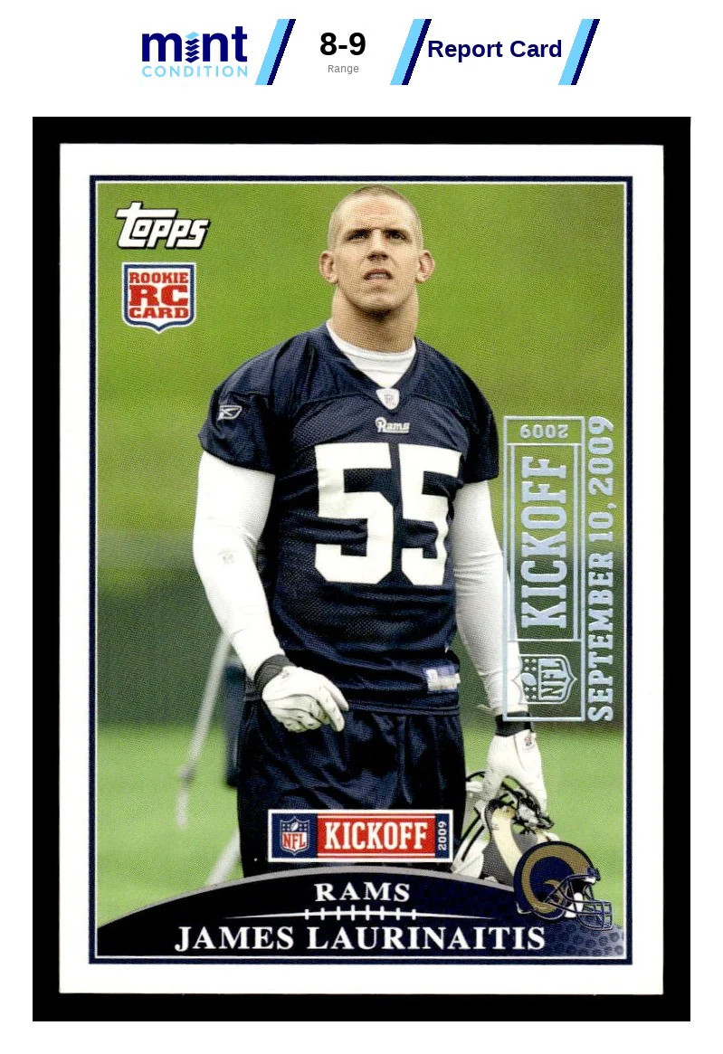 2009 TOPPS KICKOFF JAMES LAURINAITIS 154 RC SILVER HOLOFOIL 880/2009 RAMS