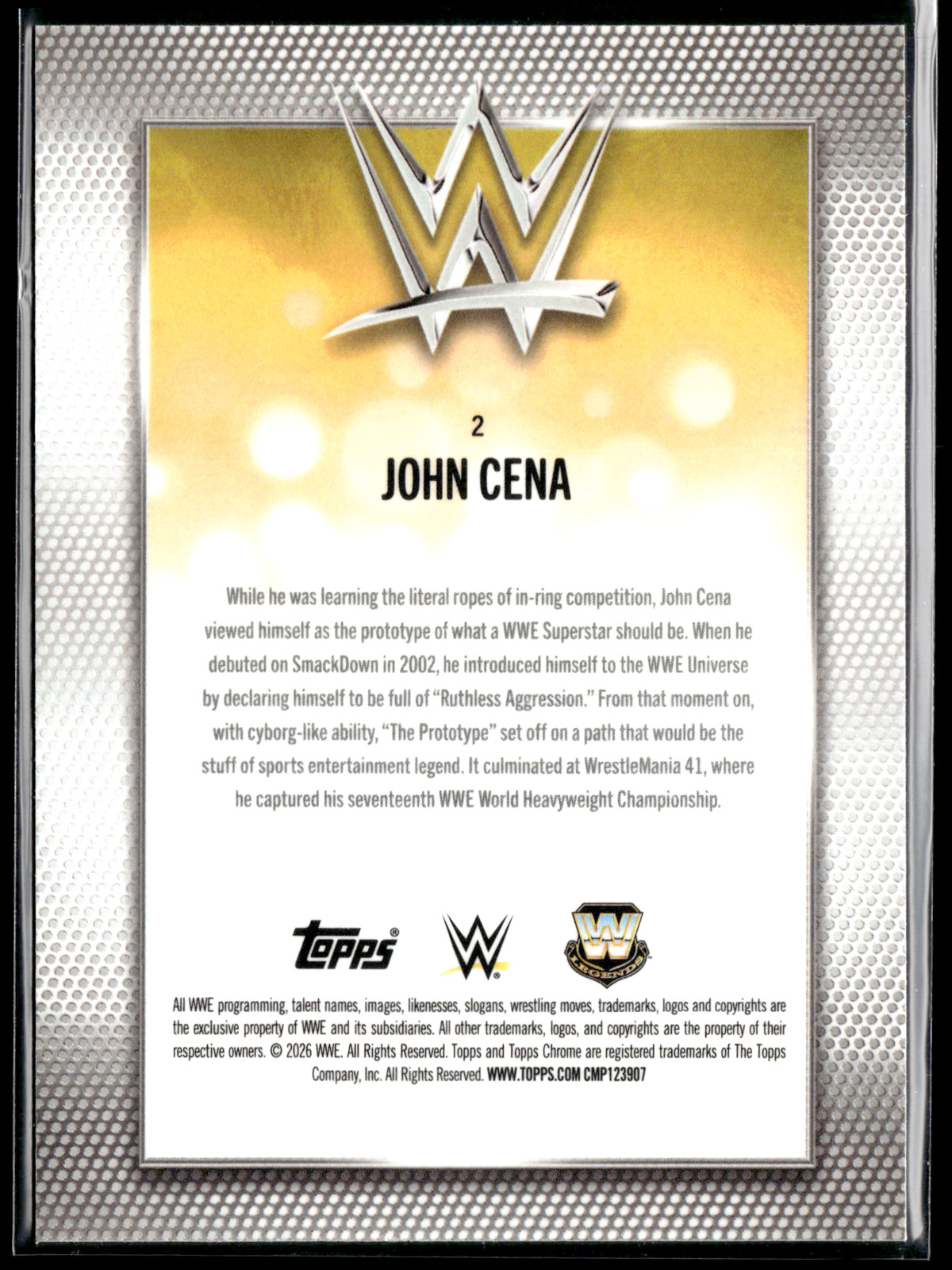 John Cena – 2026 Topps Chrome WWE #2