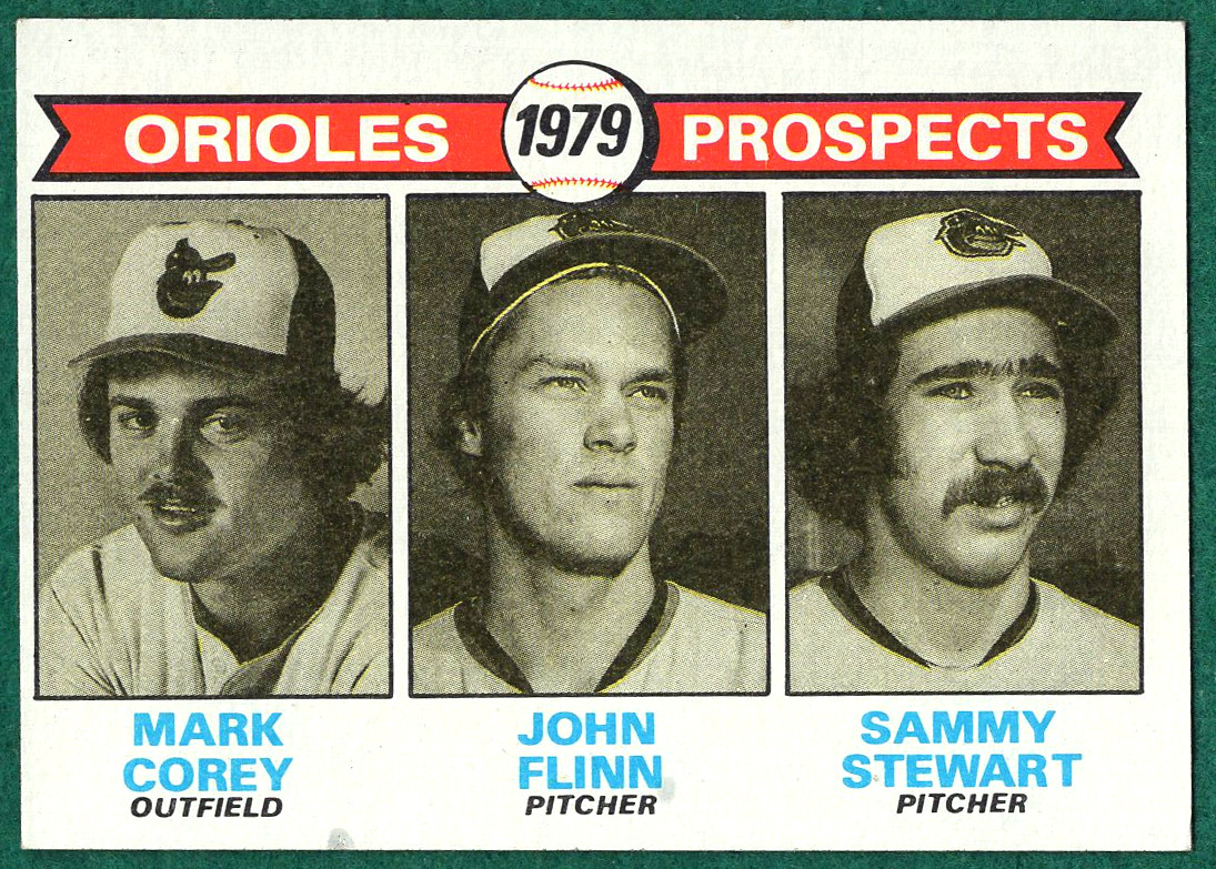 Corey/Flinn/Stewart – 1979 Topps #701 – Baltimore Orioles Prospects Baseball