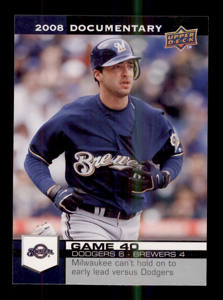 2008 UPPER DECK DOCUMENTARY #1060 RYAN BRAUN MILWAUKEE BREWERS