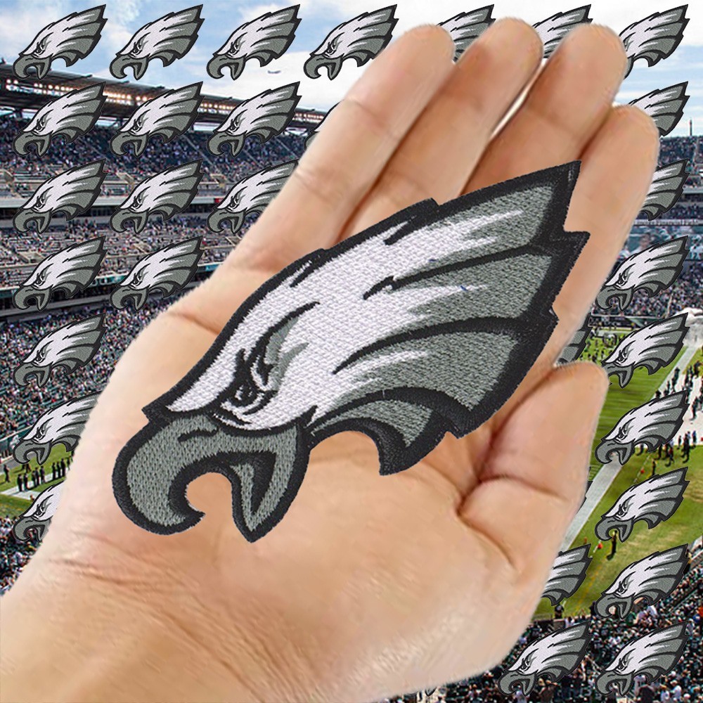 Wholesale Philadelphia Eagles Logo Size 4.5 in x 1.8 in Sew Iron on Patch DIY