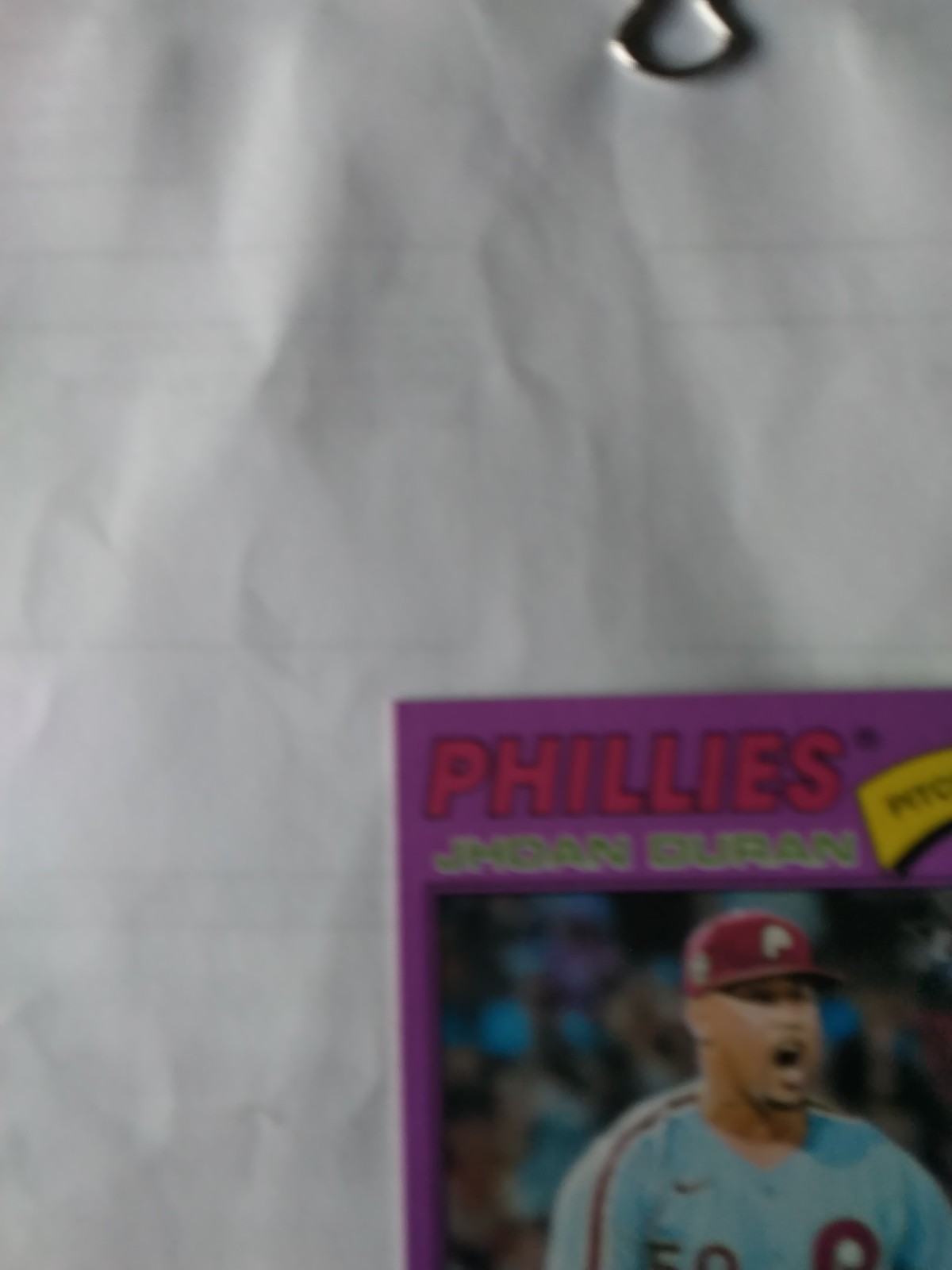 2026 Topps Heritage Baseball Purple SP Card #14 Jhoan Duran Phillies “READ”