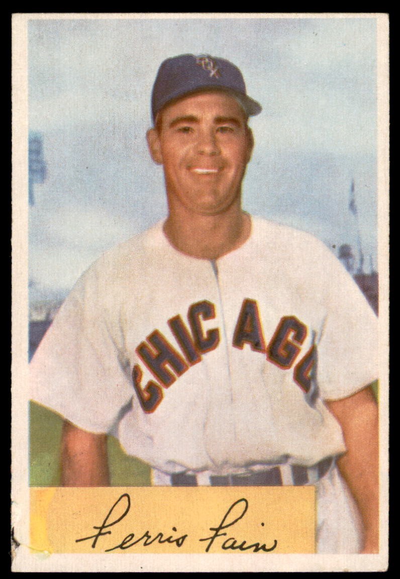 1954 Bowman #214 FERRIS FAIN Chicago White Sox EXMT (Residue LL)
