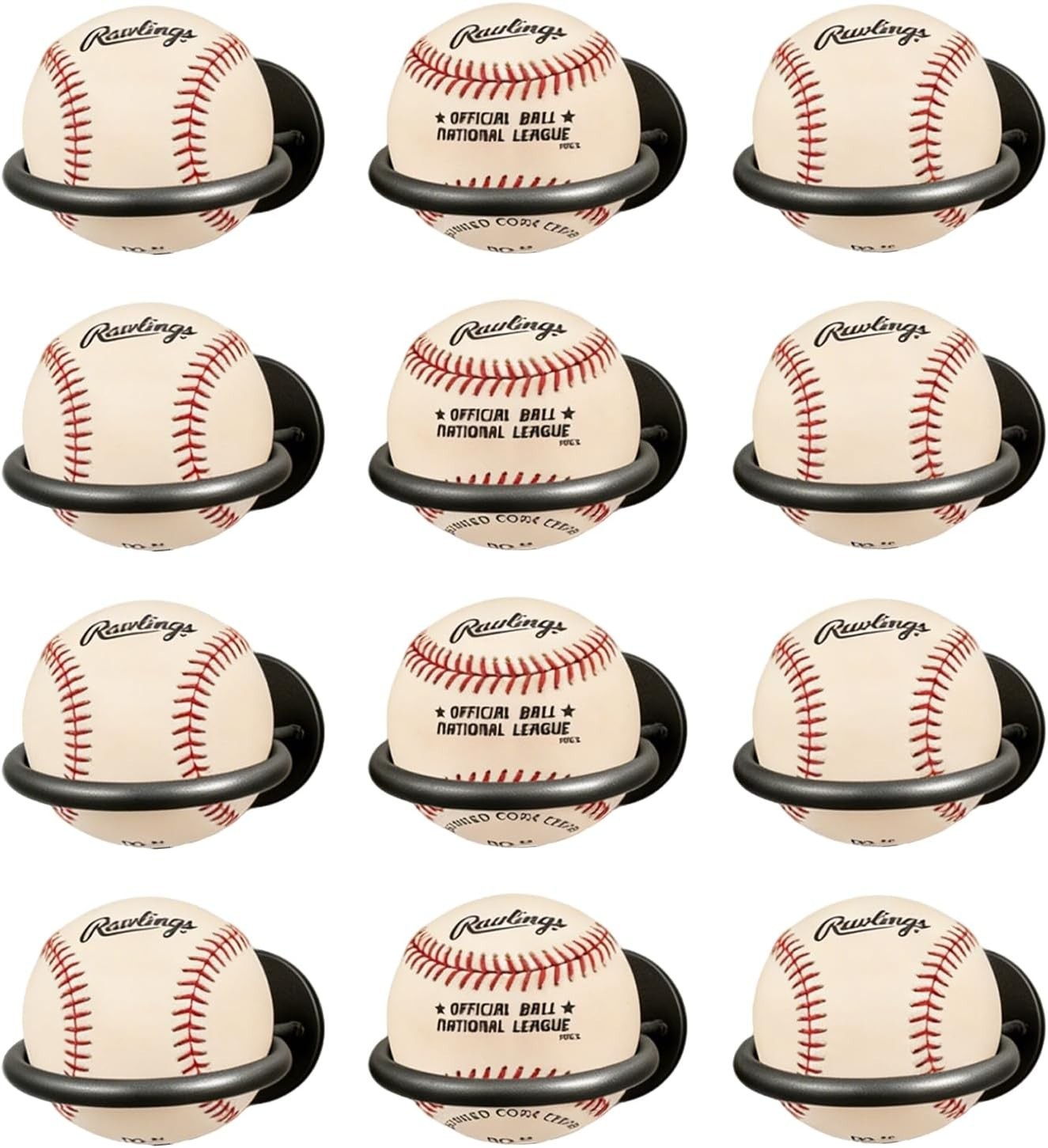 Rust Resistant 12-Slot Baseball Memorabilia Display Rack – Minimalist Wall Mount