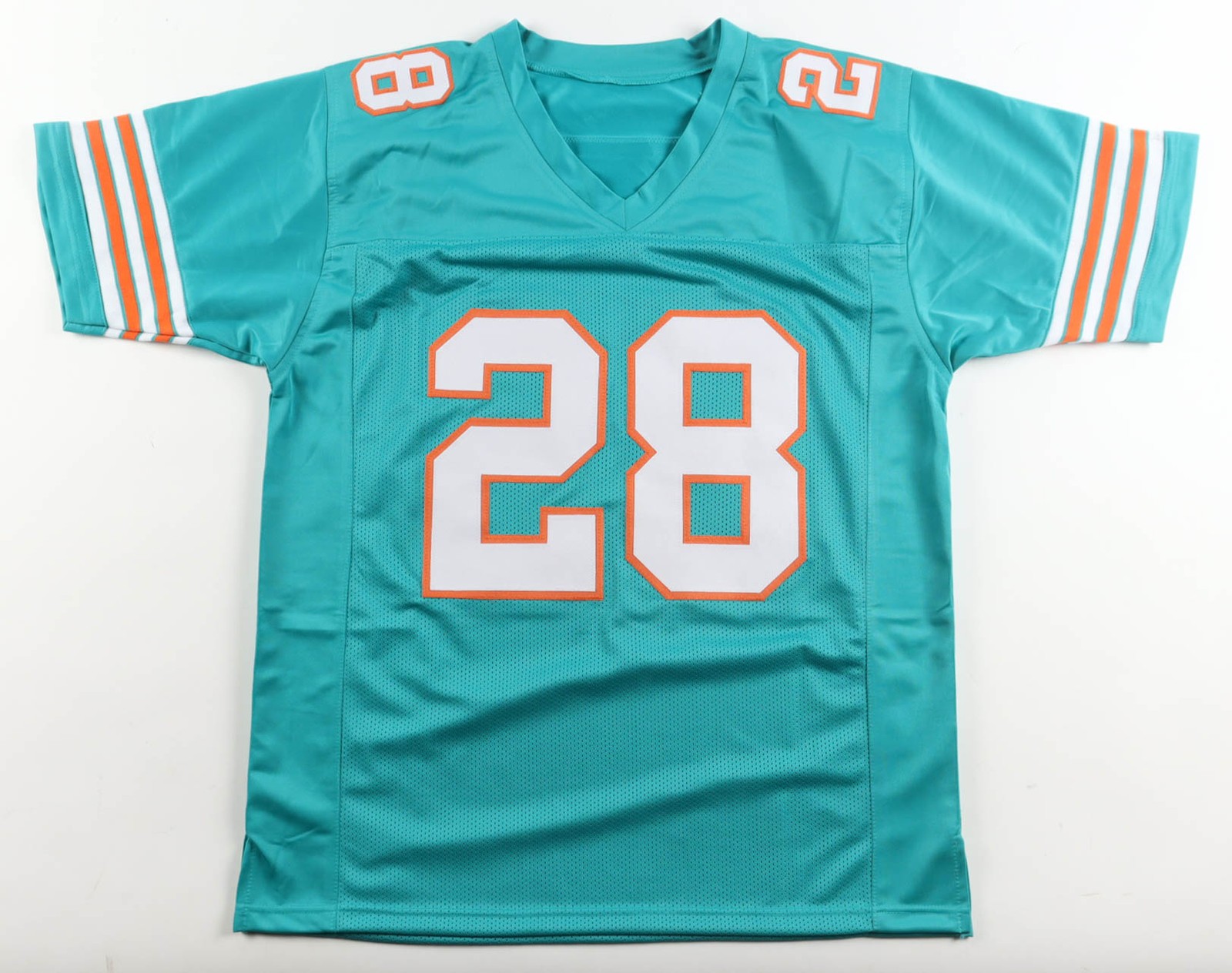 De’Von Achane Autographed Miami Dolphins Teal Custom Jersey Beckett COA