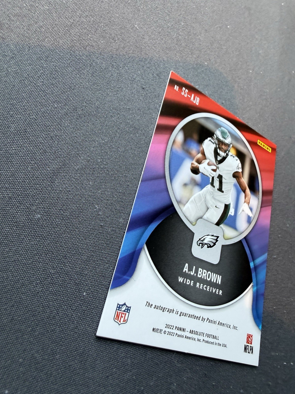 2022 Absolute – A.J. Brown AUTO Signature Standouts 1 of 1 Patriots Eagles