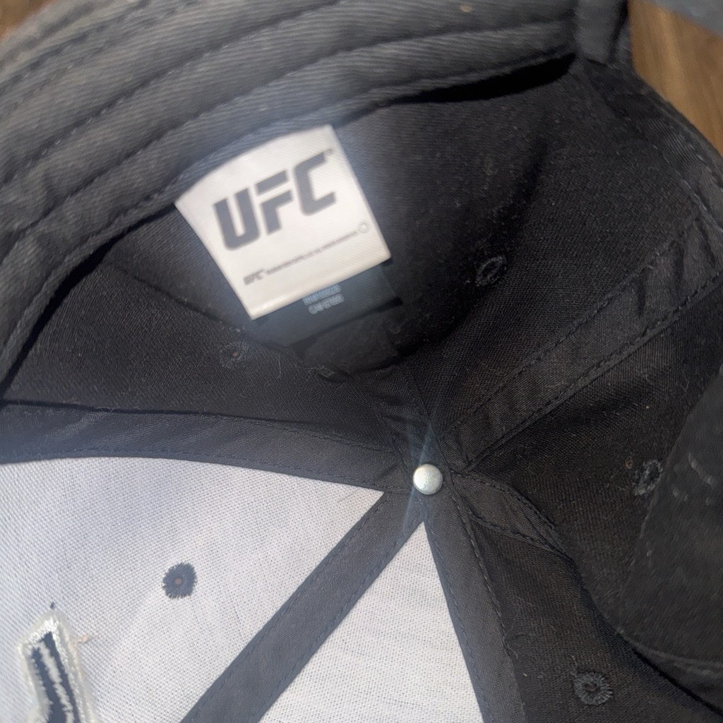 UFC Black Adjustable Strapback Baseball Cap Hat for Mixed Martial Arts (MMA)