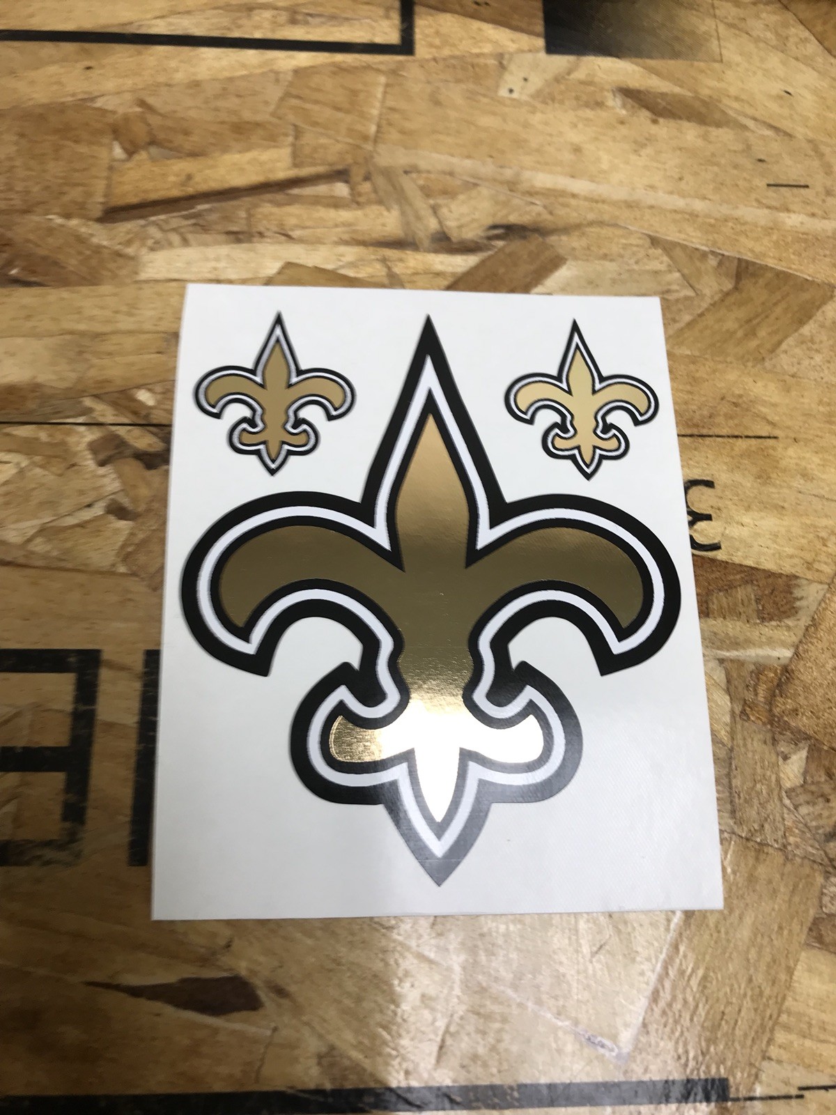 New Orleans Saints Football Chrome Gold Logo Decal Sticker – 4″ – 3 for 1
