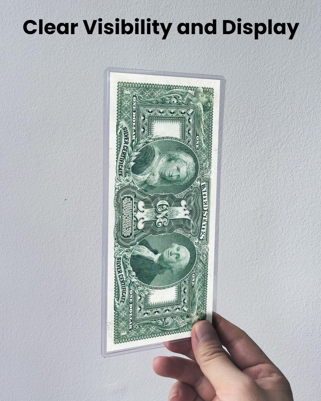 HYARUAT Large Currency Toploader – Premium Currency, Clear Light Blue