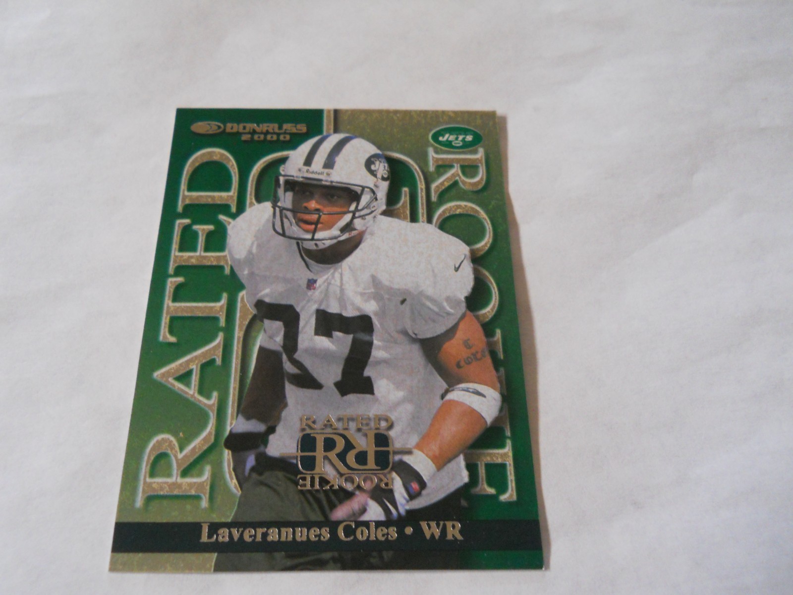 LAVERANUES COLES 0684/2500 RATED ROOKIE INSERT NEW YORK JETS 2000 DONRUSS