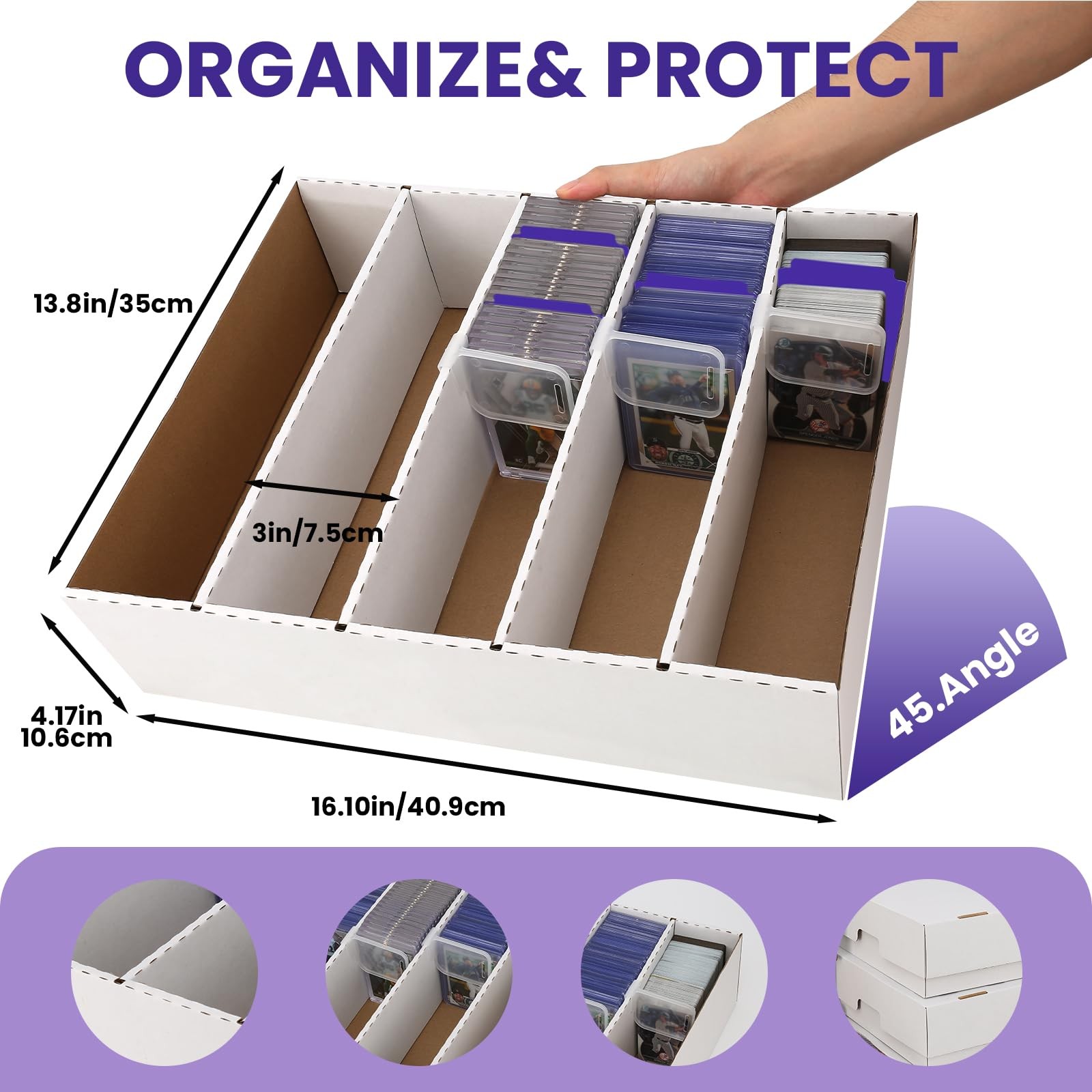 Trading Card Storage Box Large-Capacity, Card Case–Holds 3940 Cards,Includes …