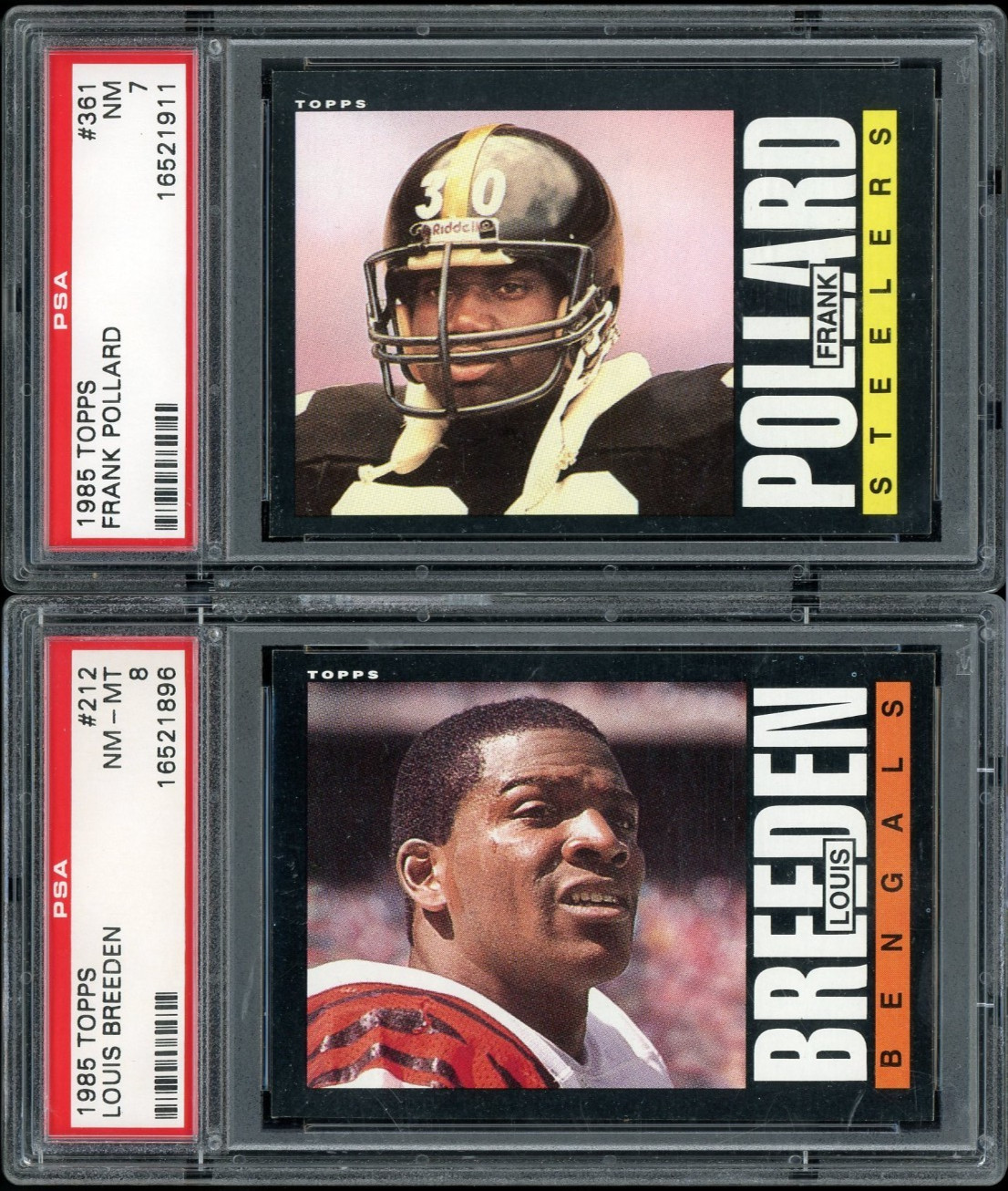 Lot of 12 PSA Graded 7 8 1985 Topps Football Cards Arnold Pollard Tullis Watson