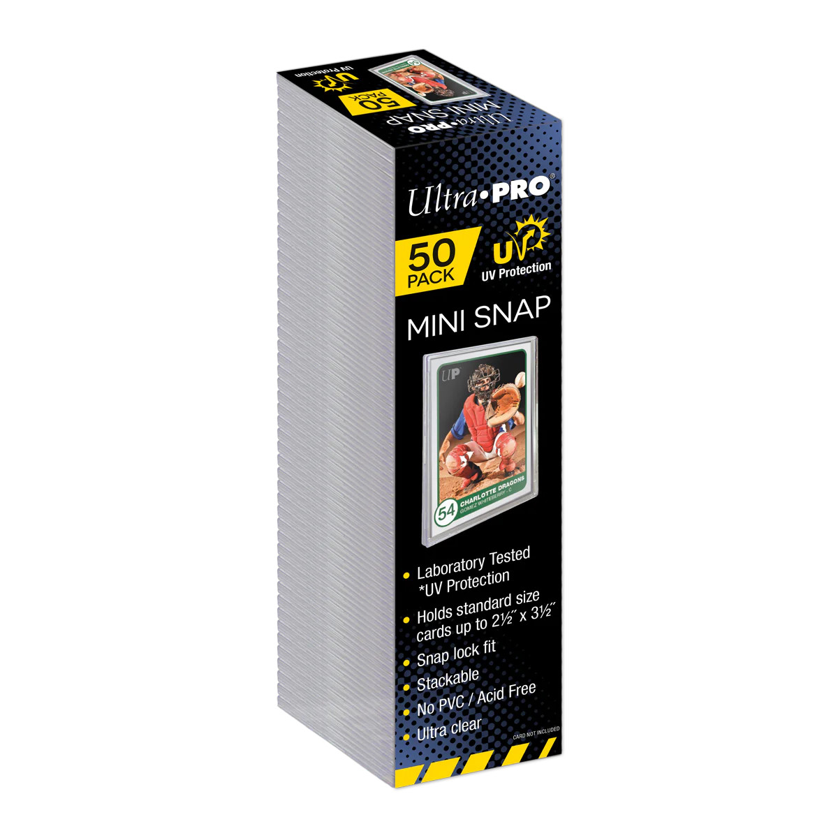 Ultra PRO 50CT 2 Piece Ultra-Clear UV Mini Snap Card Holders With Snap Tight