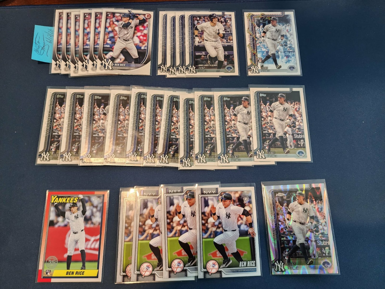 Ben Rice Lot of 28 Cards New York Yankees (RC) Rookie