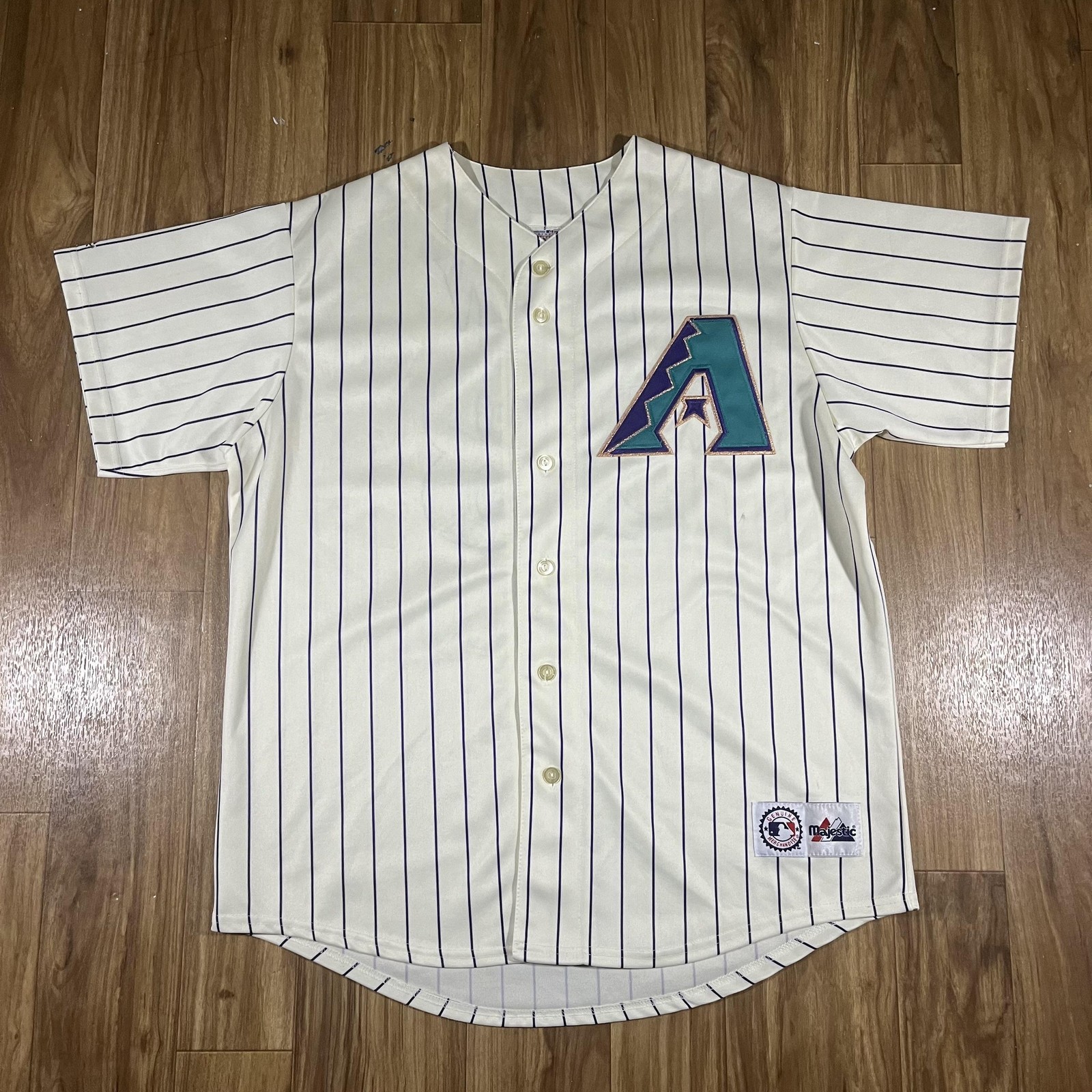 Vintage Arizona Diamondbacks Jersey Mens XL White MLB Baseball Majestic Lyon 38