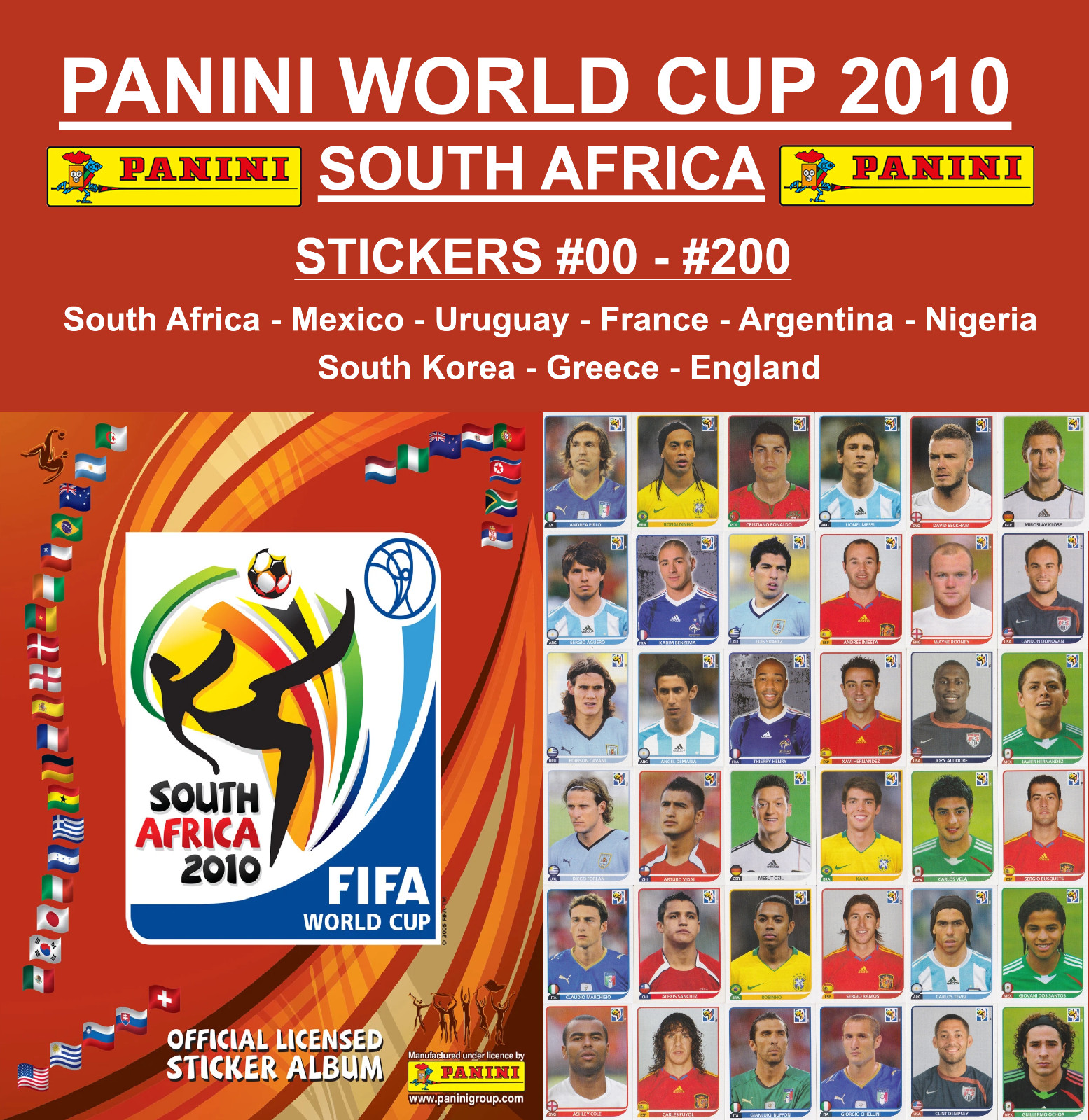 Panini FIFA World Cup South Africa 2010 Stickers #00 – #200