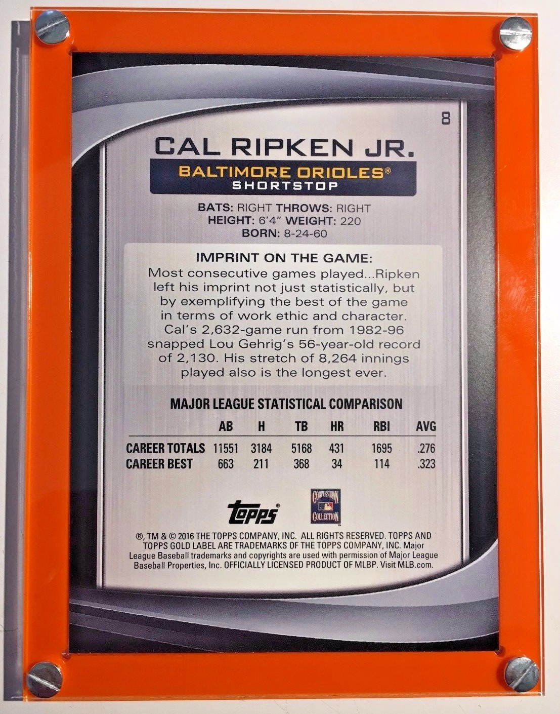 5″ x 7″ Box Topper Acrylic Display Holder Case.
