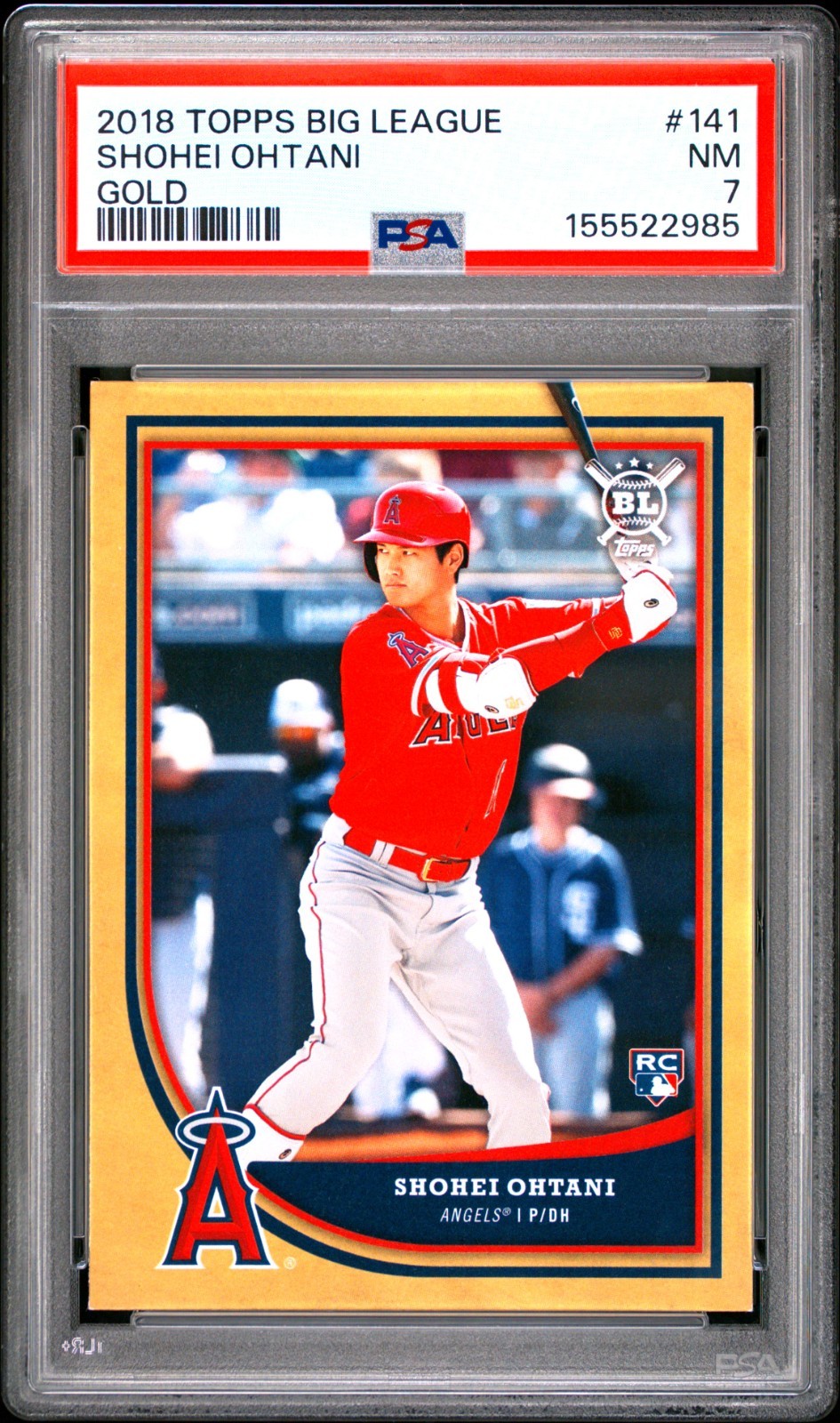 2018 TOPPS BIG LEAGUE 141 SHOHEI OHTANI GOLD PSA 7