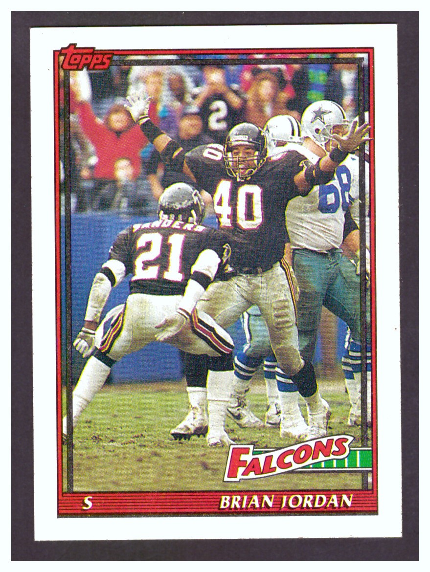1991 Topps – Brian Jordan #577 Rookie Card with Deion Sanders – Atlanta Falcons