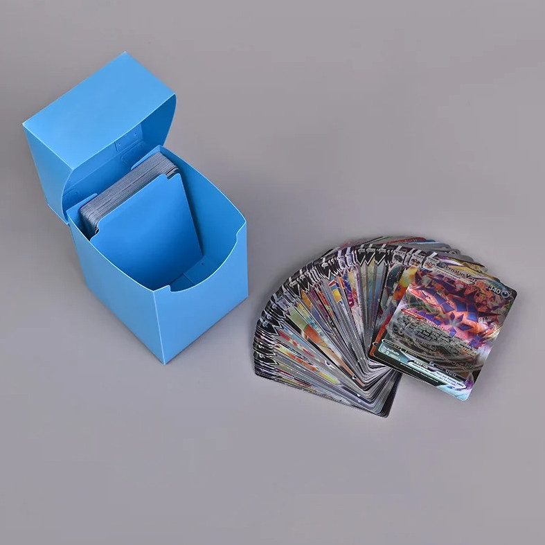 1pc Trading Card Storage Box Solid Color Card Holder Organizer Sports And Games