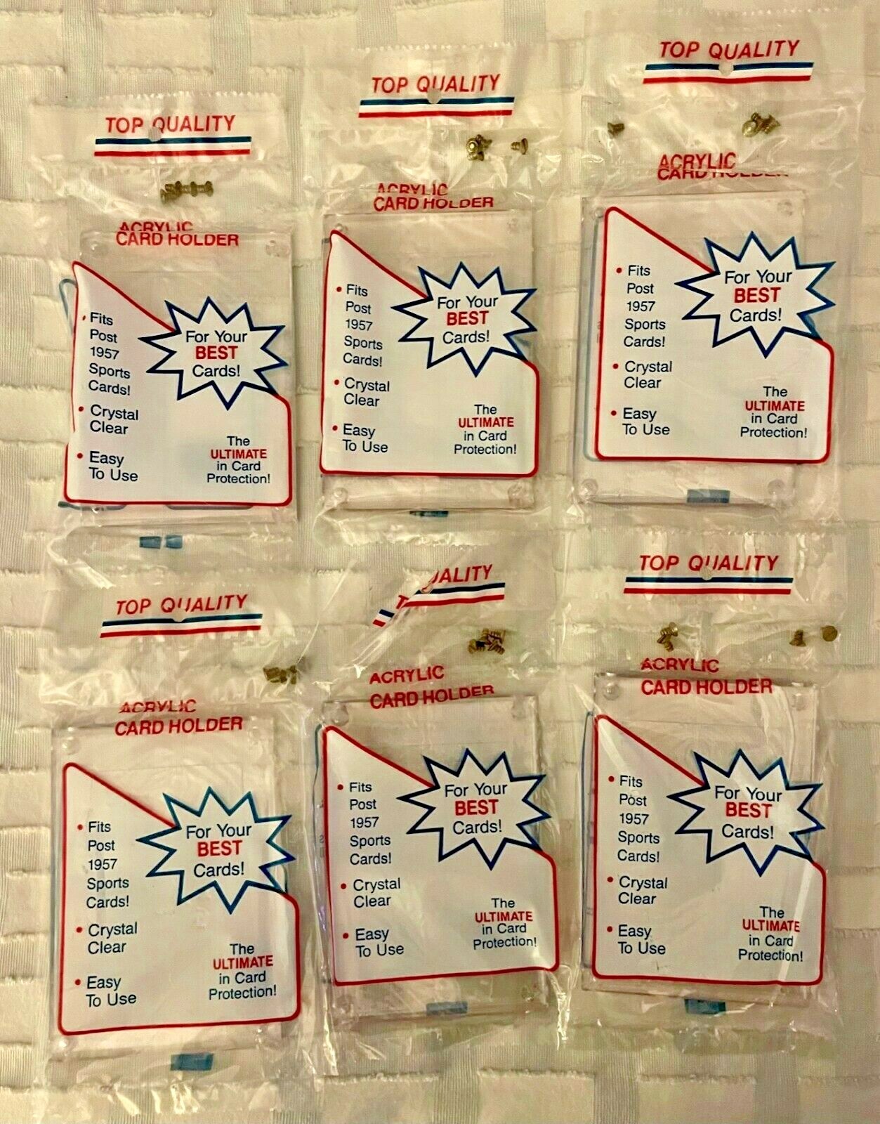 Lot Of 8 Acrylic Screw Down Card Holders – Brand New